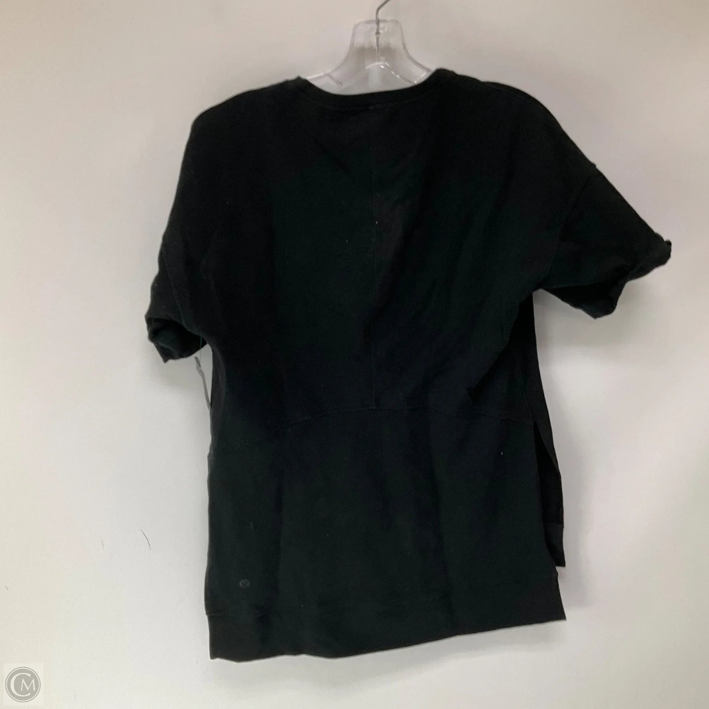 Athletic Top Short Sleeve By Lululemon In Black, Size: 6