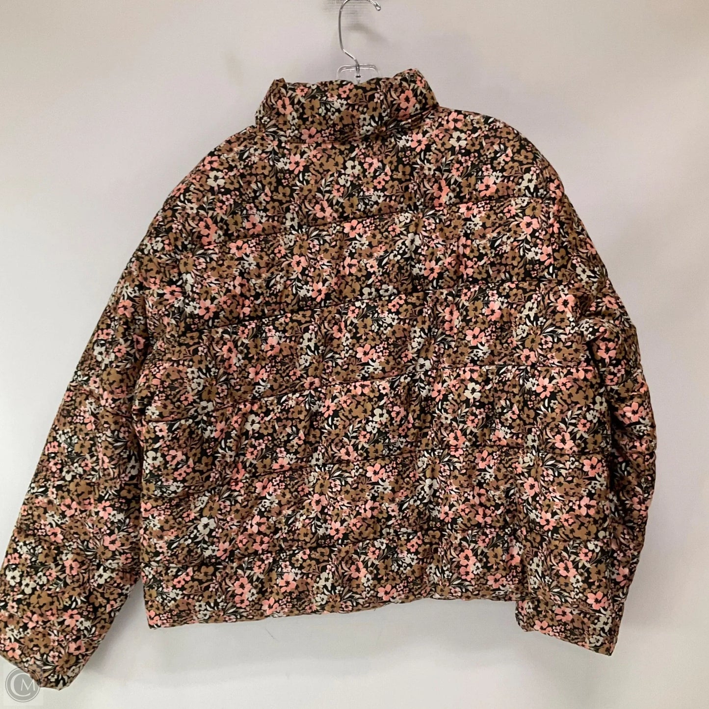 Coat Puffer & Quilted By Time And Tru In Floral Print, Size: Xl