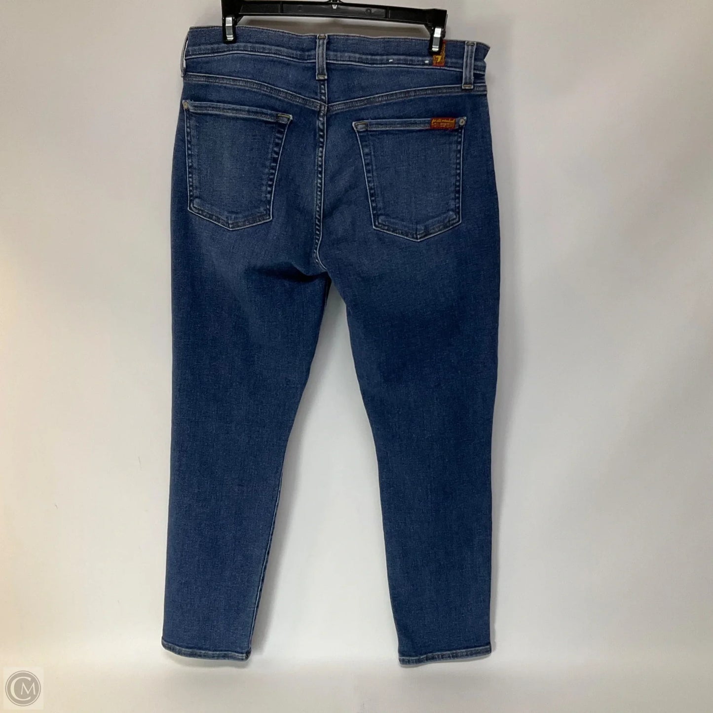 Jeans Skinny By 7 For All Mankind In Blue Denim, Size: 8