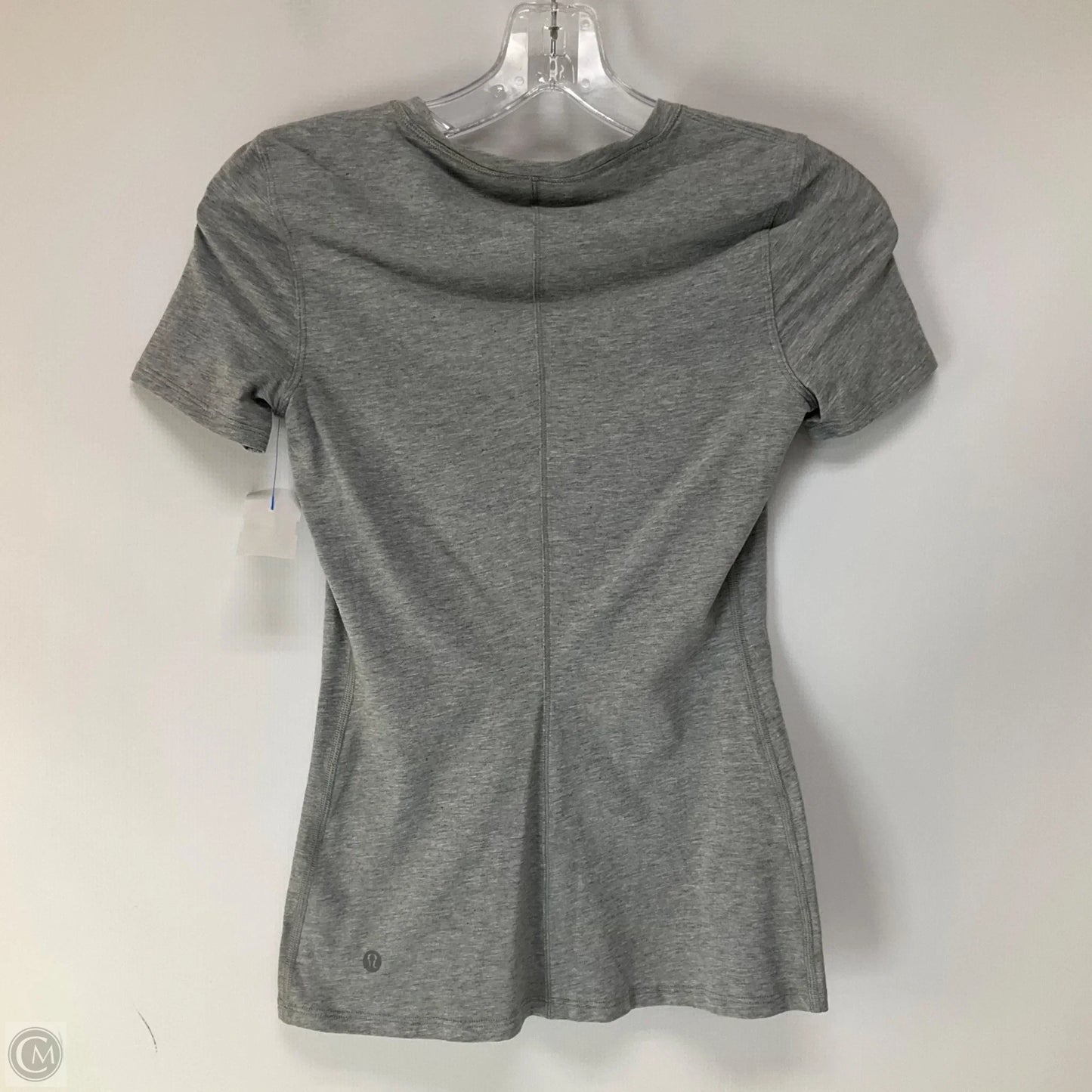 Athletic Top Short Sleeve By Lululemon In Grey, Size: 2