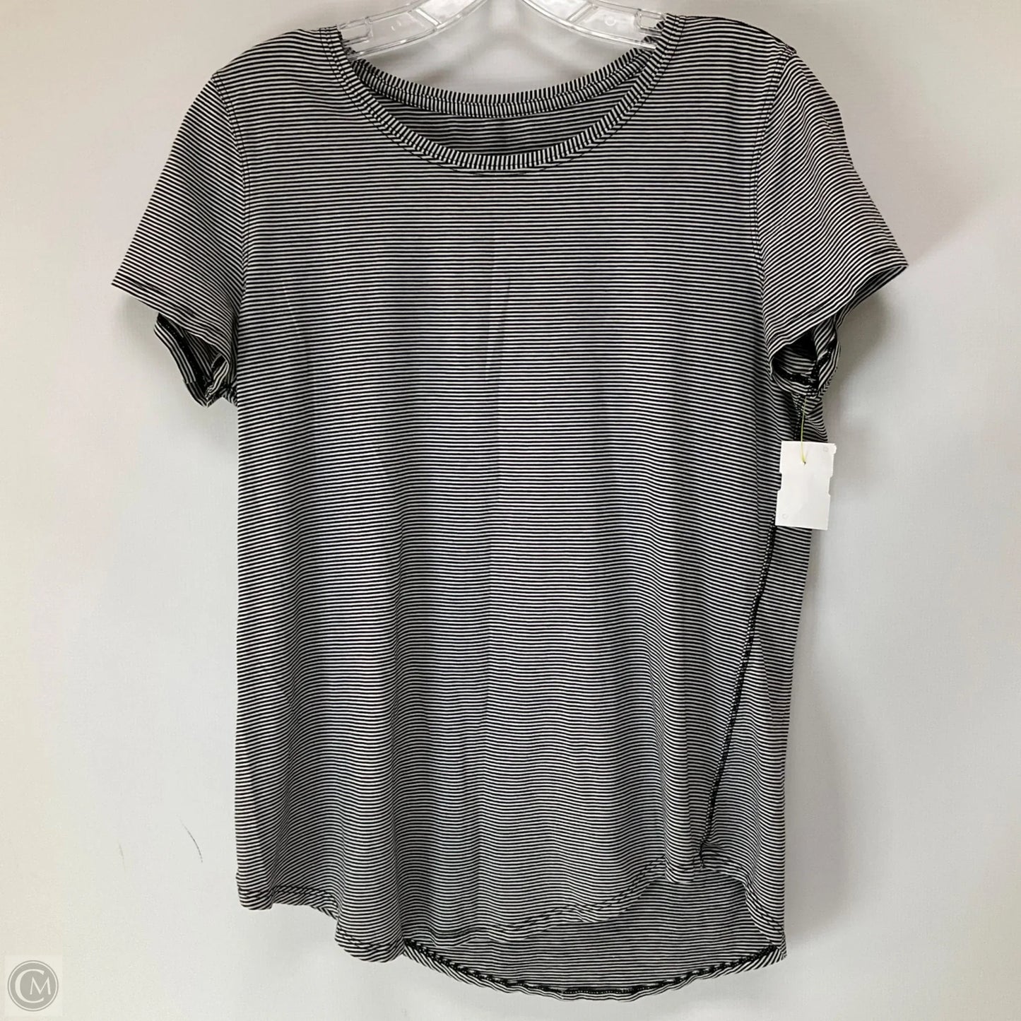 Athletic Top Short Sleeve By Lululemon In Striped Pattern, Size: 10