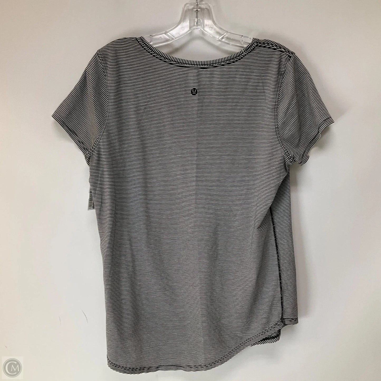 Athletic Top Short Sleeve By Lululemon In Striped Pattern, Size: 10