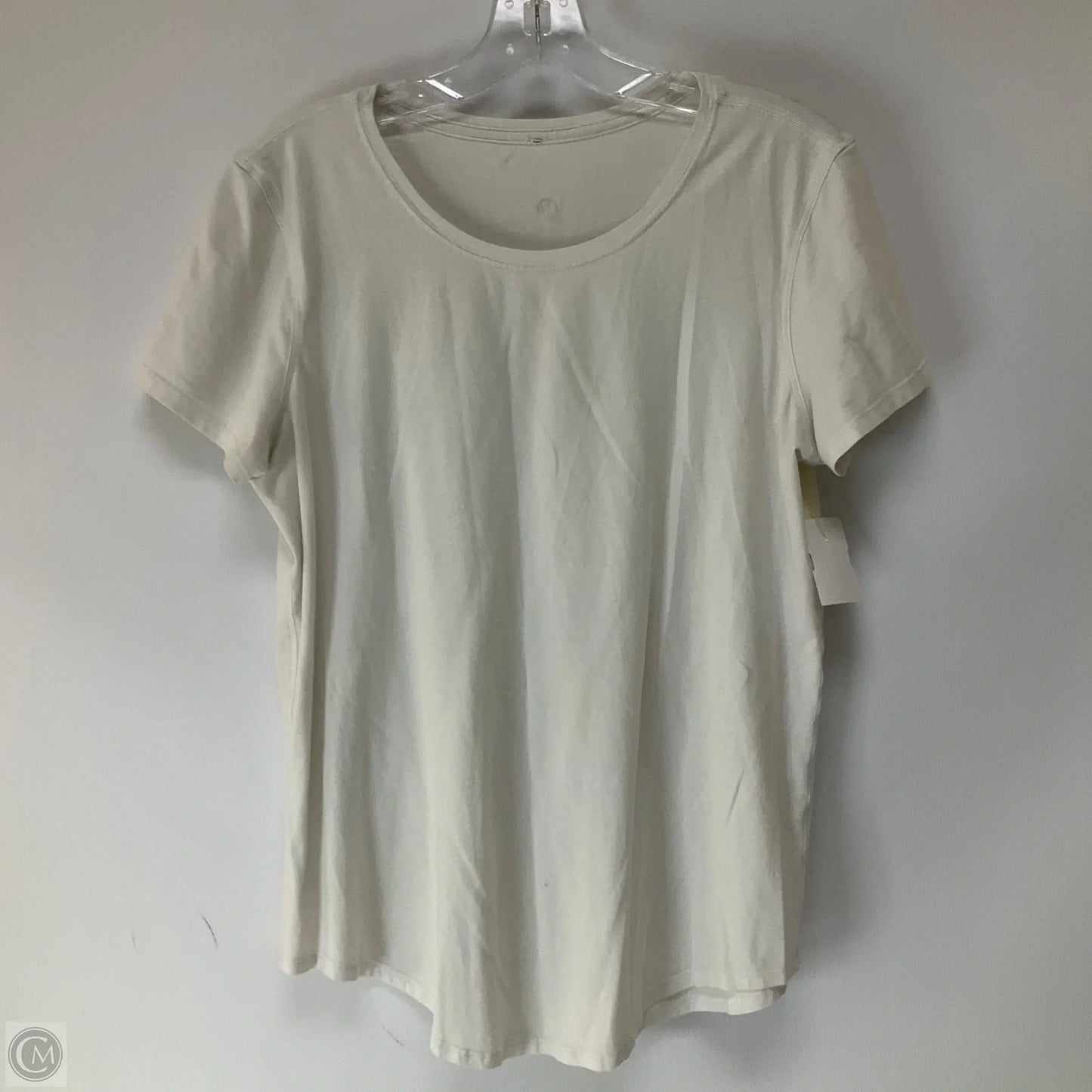 Athletic Top Short Sleeve By Lululemon In White, Size: 10