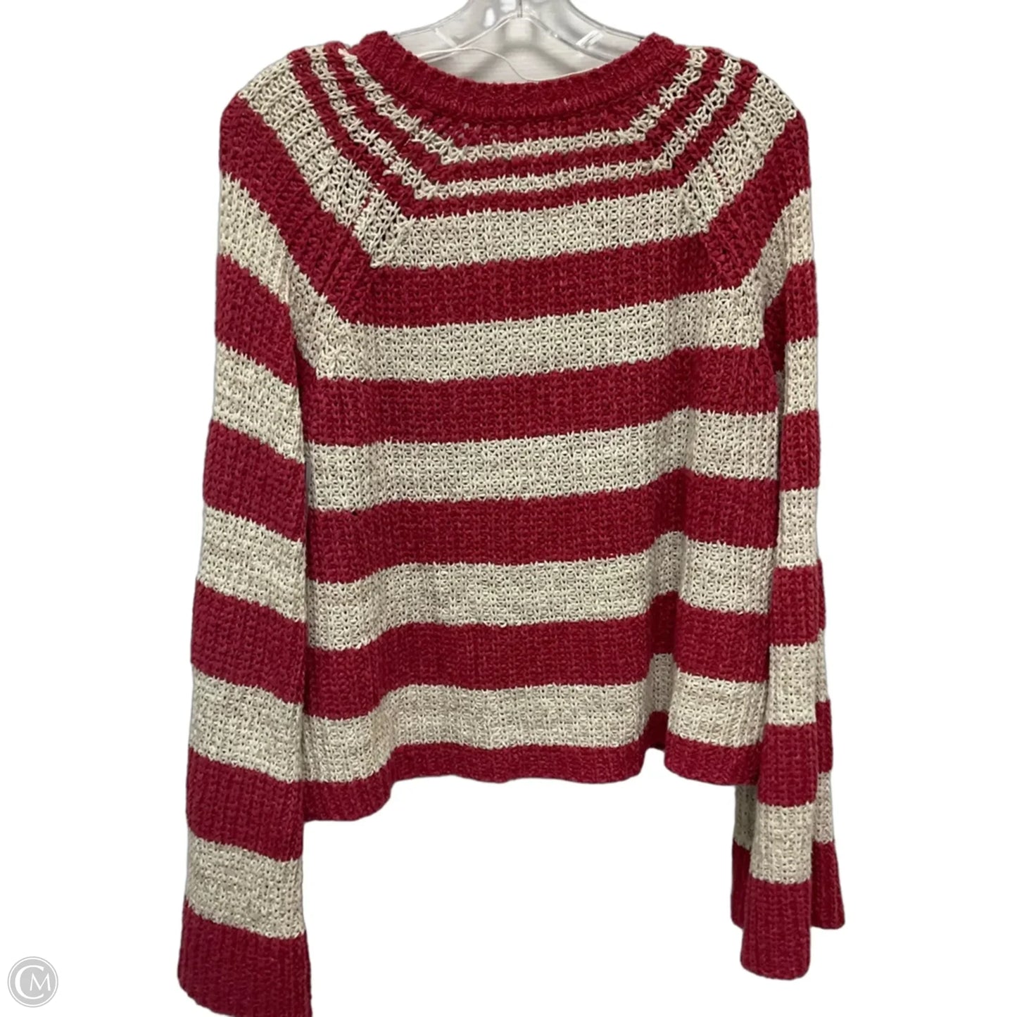 Sweater By Pilcro In Pink & White, Size: L