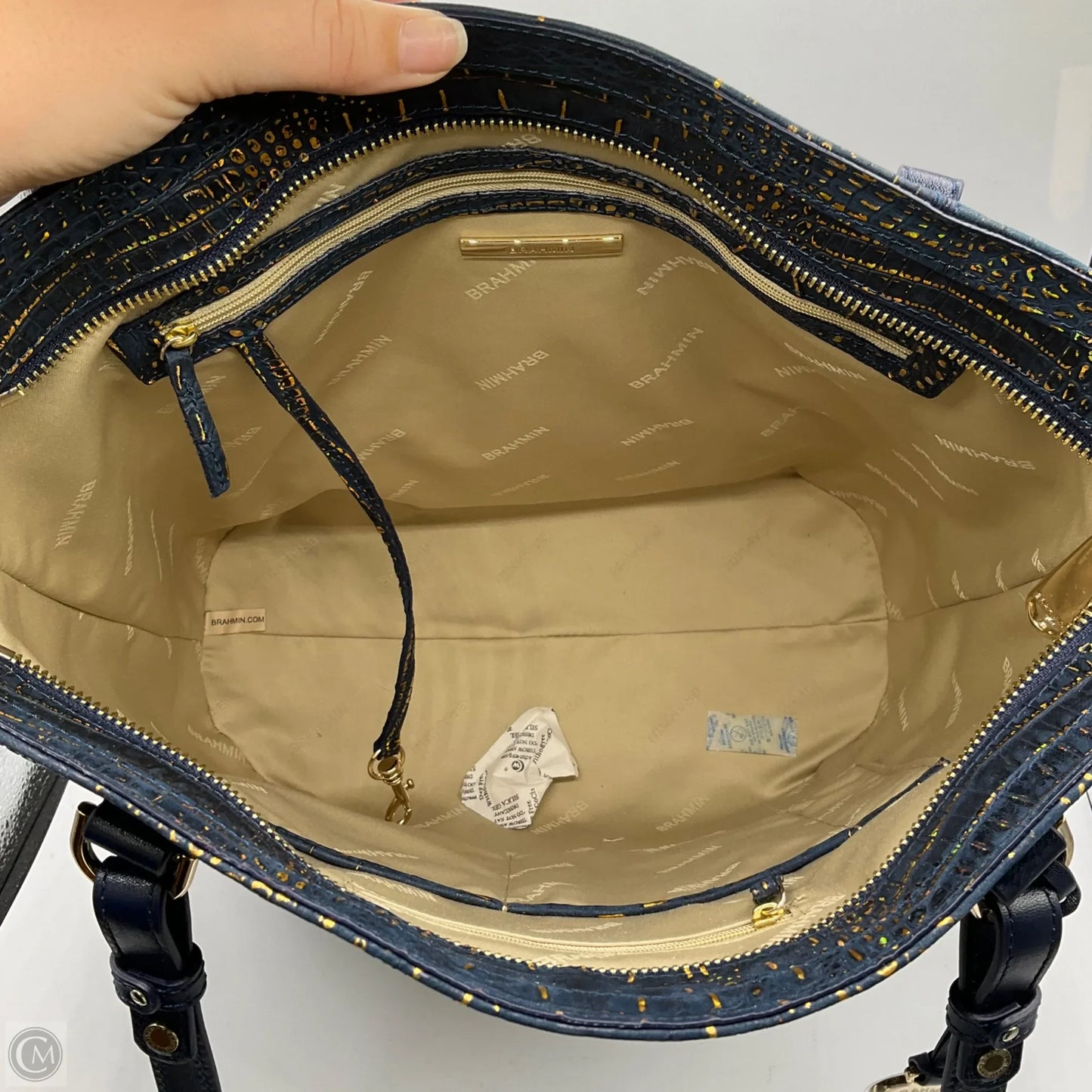 Handbag Designer By Brahmin, Size: Large