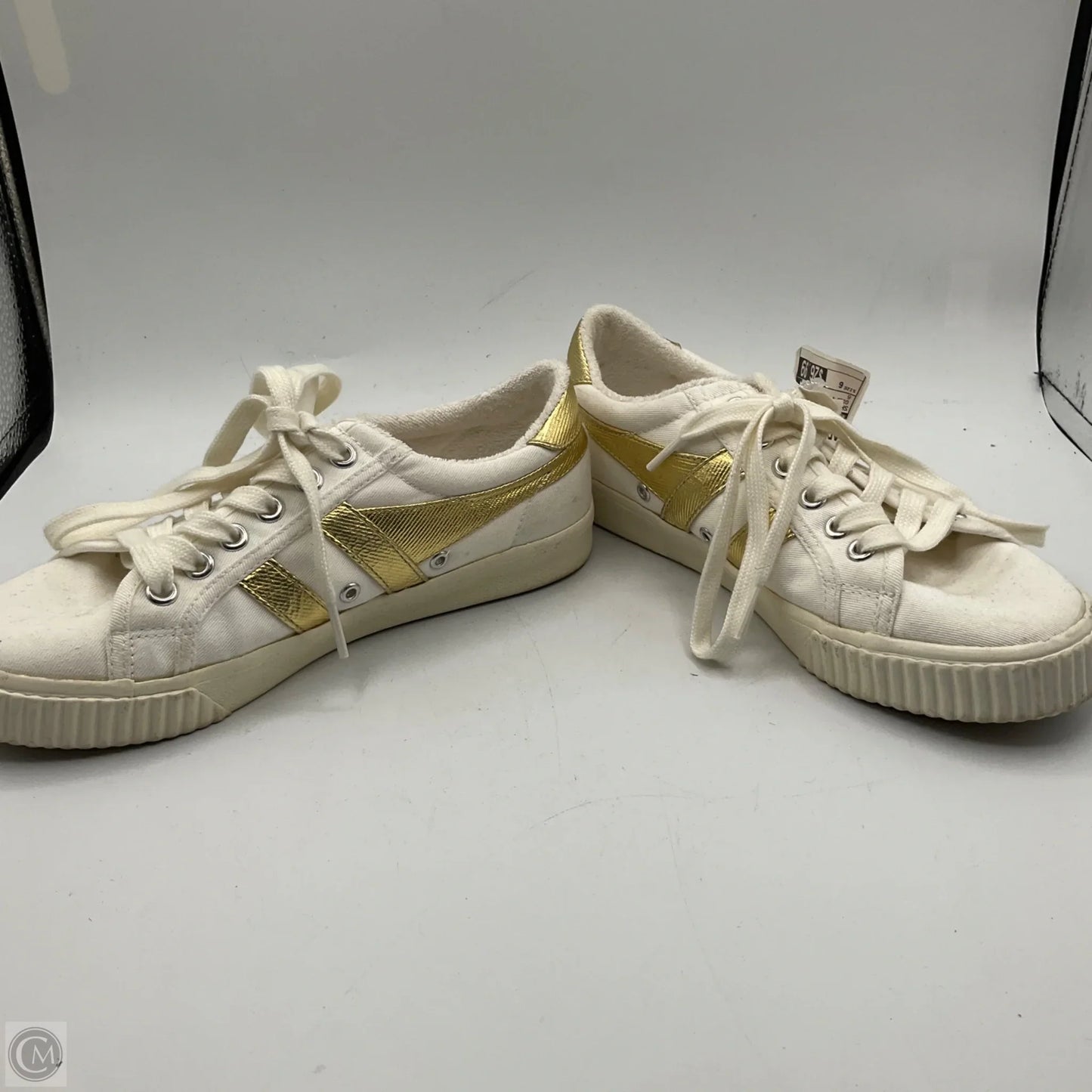 Shoes Sneakers By Gola In Gold & White, Size: 6