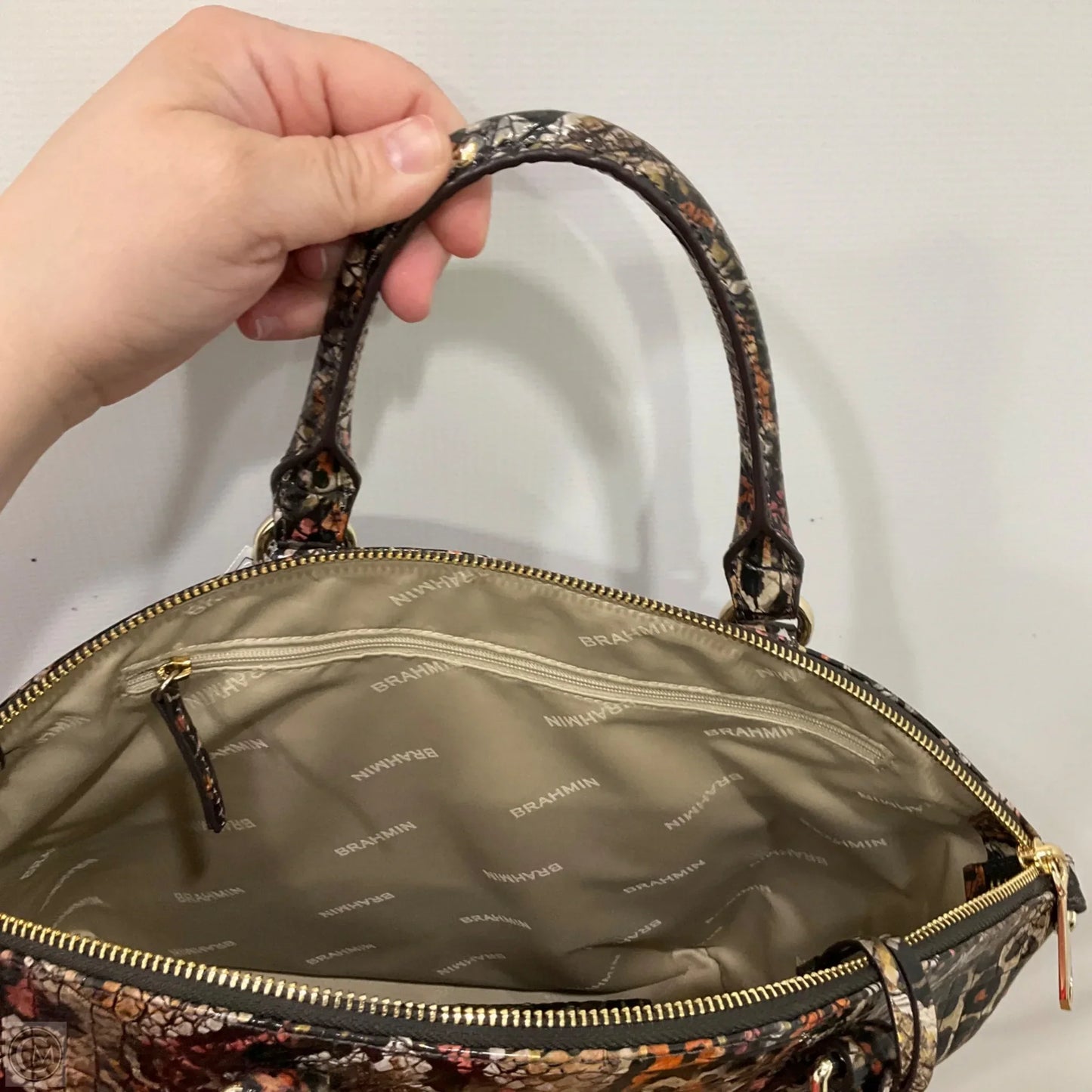 Handbag Designer By Brahmin, Size: Large