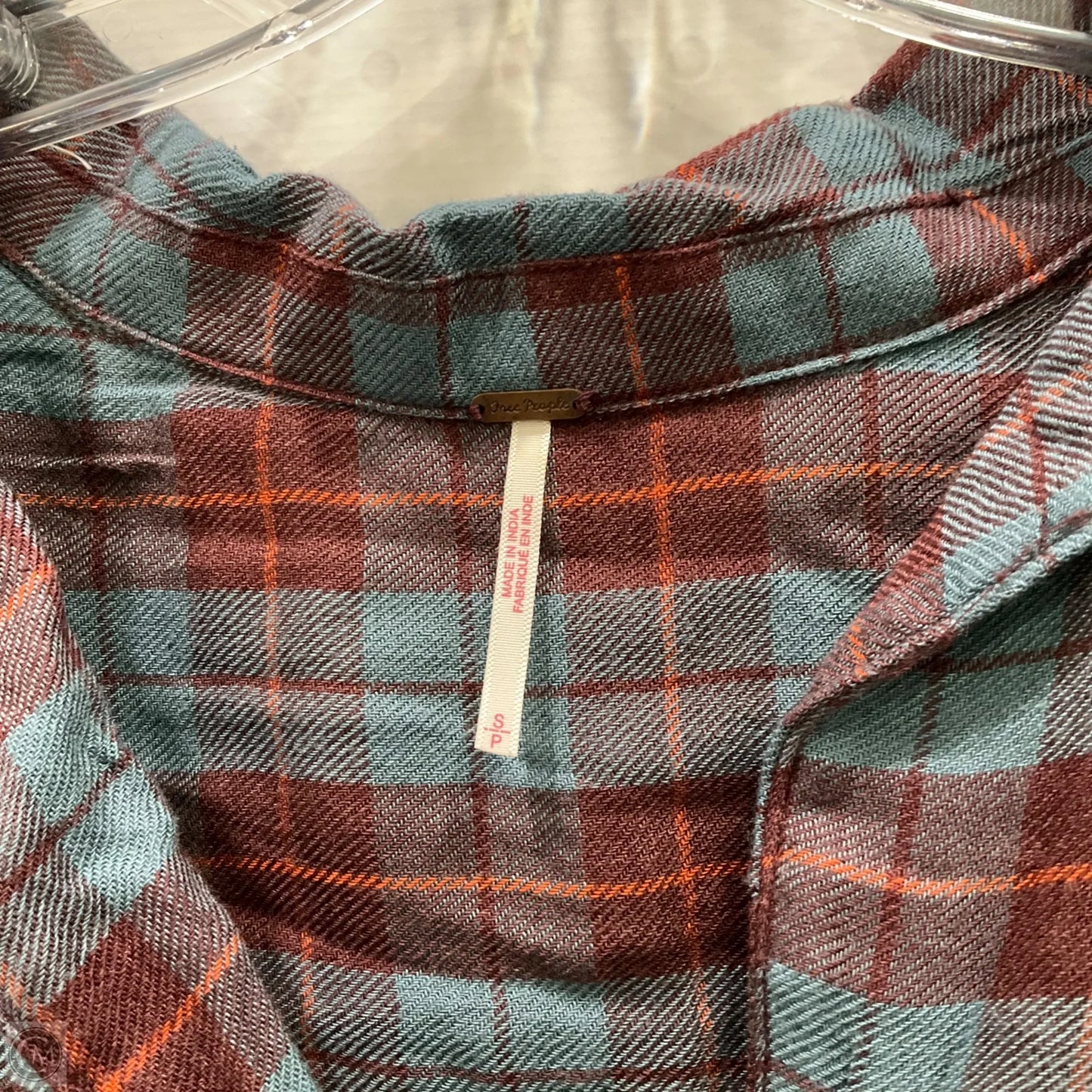 Top Long Sleeve By Free People In Plaid, Size: S