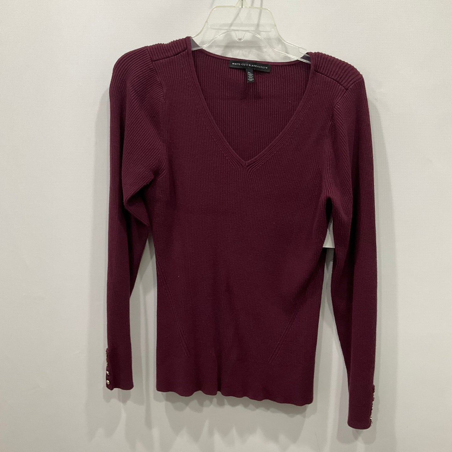 Top Long Sleeve By White House Black Market In Purple, Size: Xl