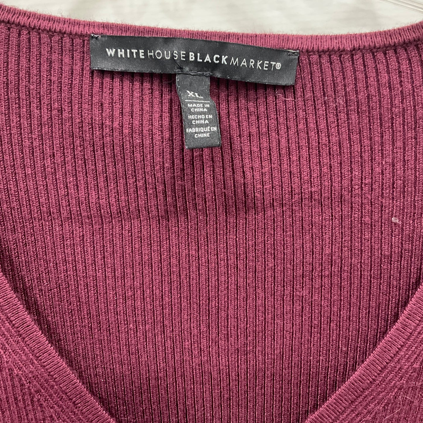 Top Long Sleeve By White House Black Market In Purple, Size: Xl