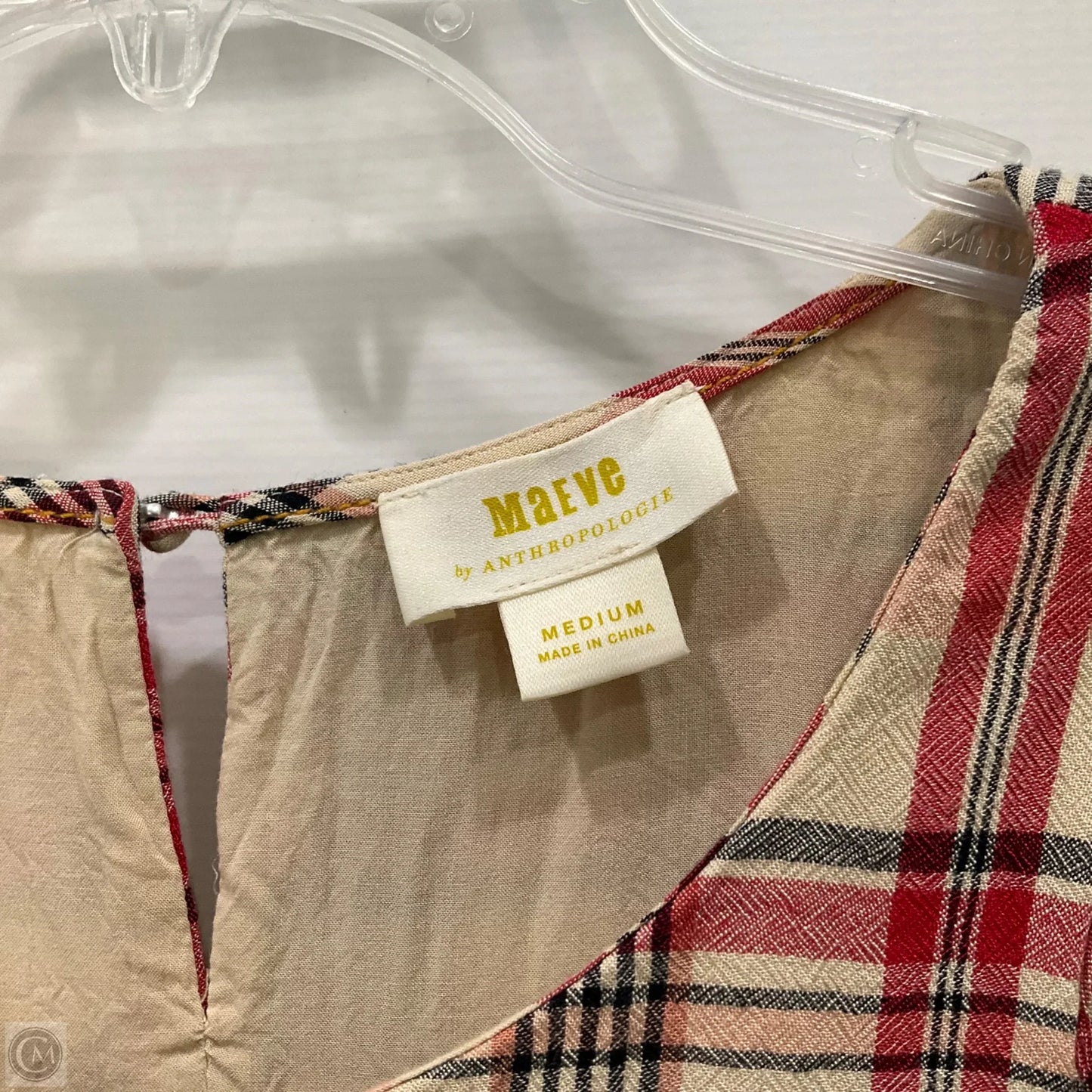 Top Short Sleeve By Maeve In Red & White, Size: M