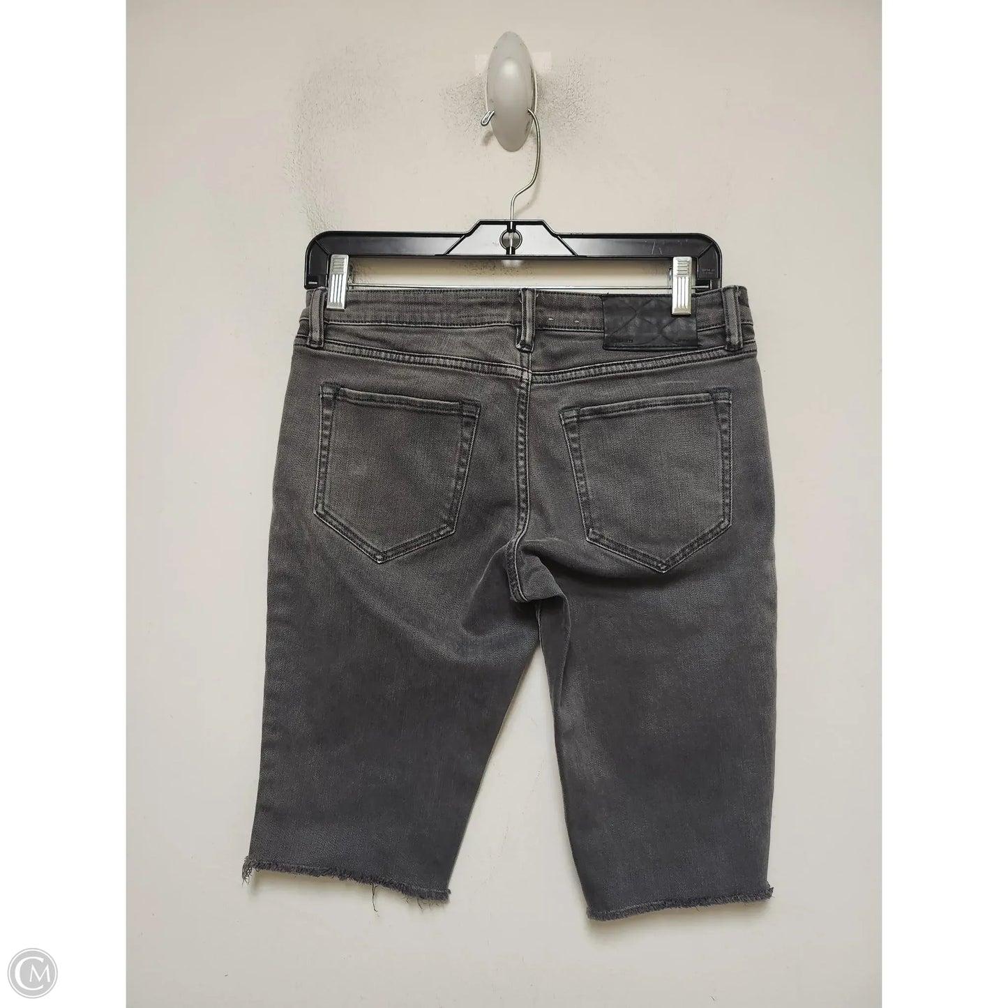 Shorts Designer By All Saints In Grey Denim, Size: 4