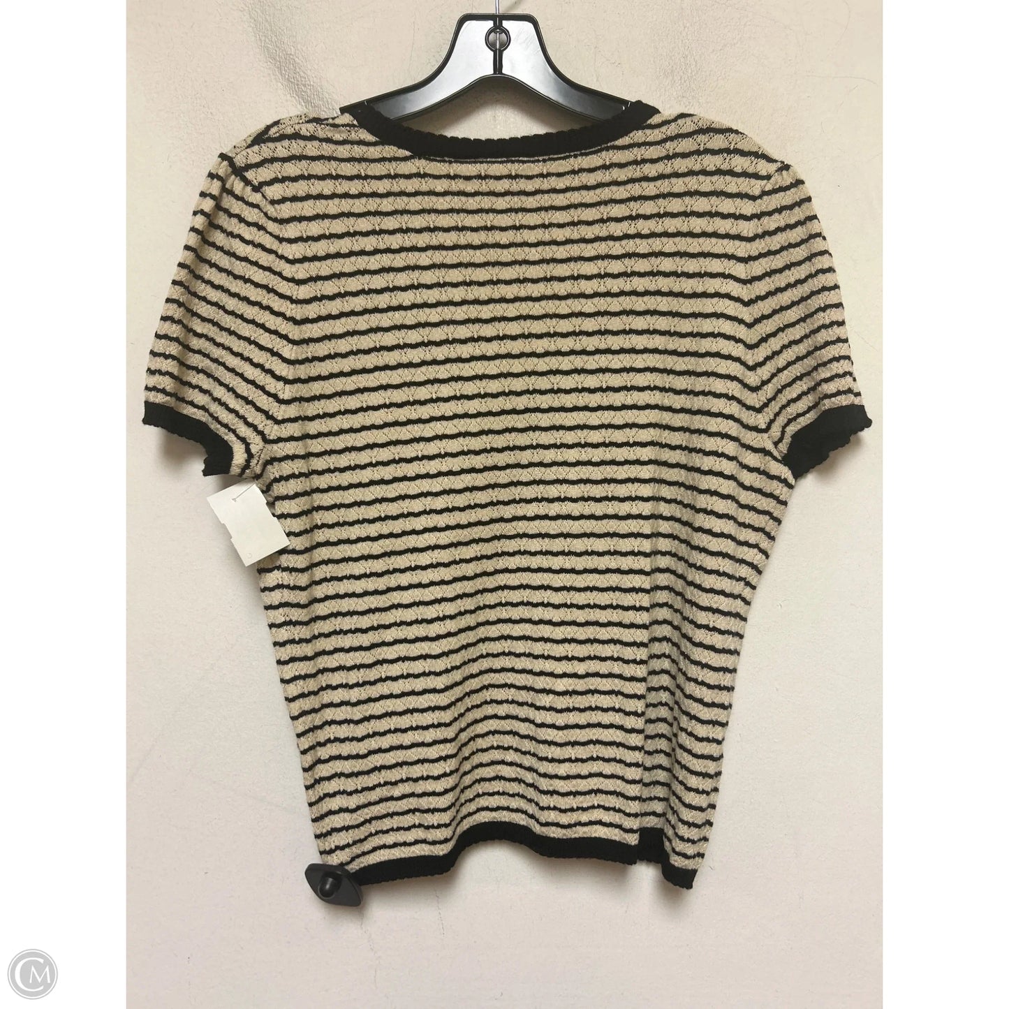 Top Short Sleeve By Joie In Black & Tan, Size: L