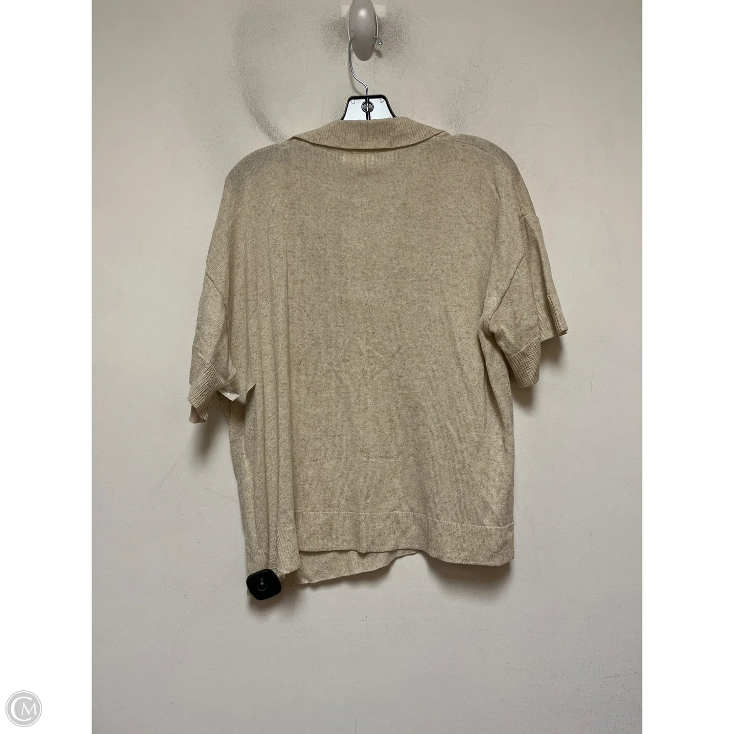 Top Short Sleeve By Max Studio In Cream, Size: L