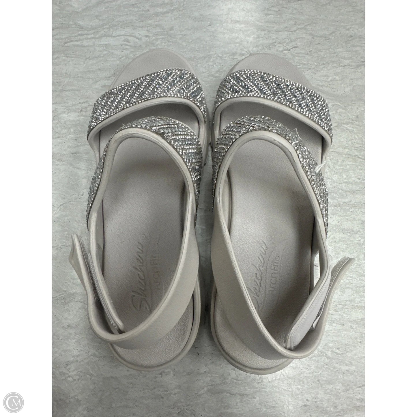 Sandals Flats By Skechers In Silver, Size: 8