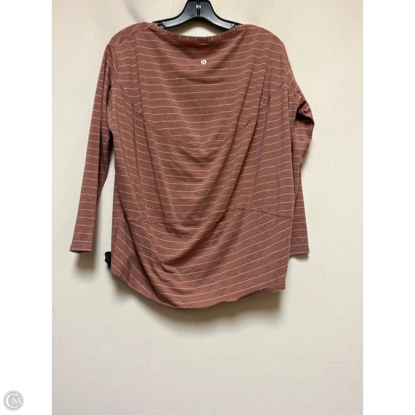 Athletic Top Long Sleeve Crewneck By Lululemon In Striped Pattern, Size: S