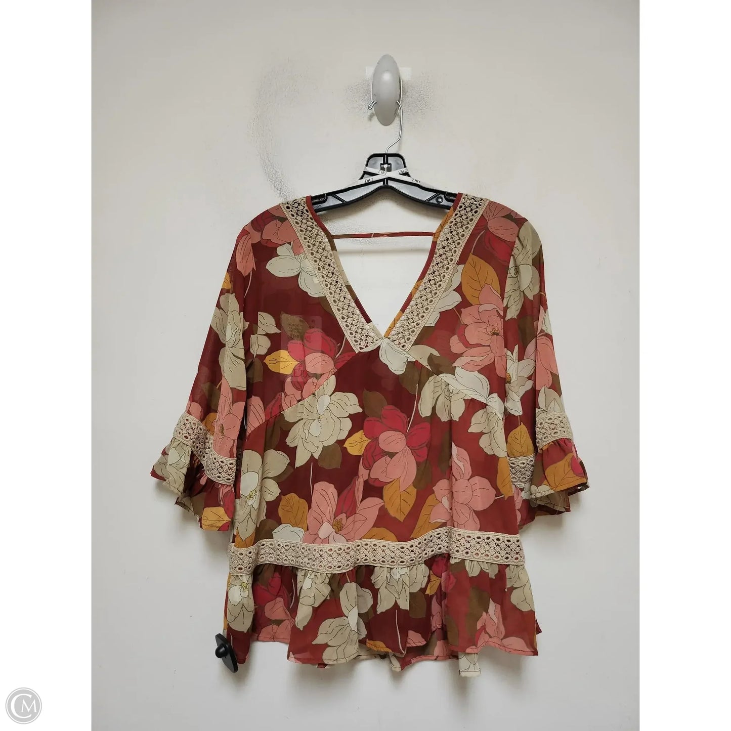 Top Short Sleeve By Dr2 In Floral Print, Size: S