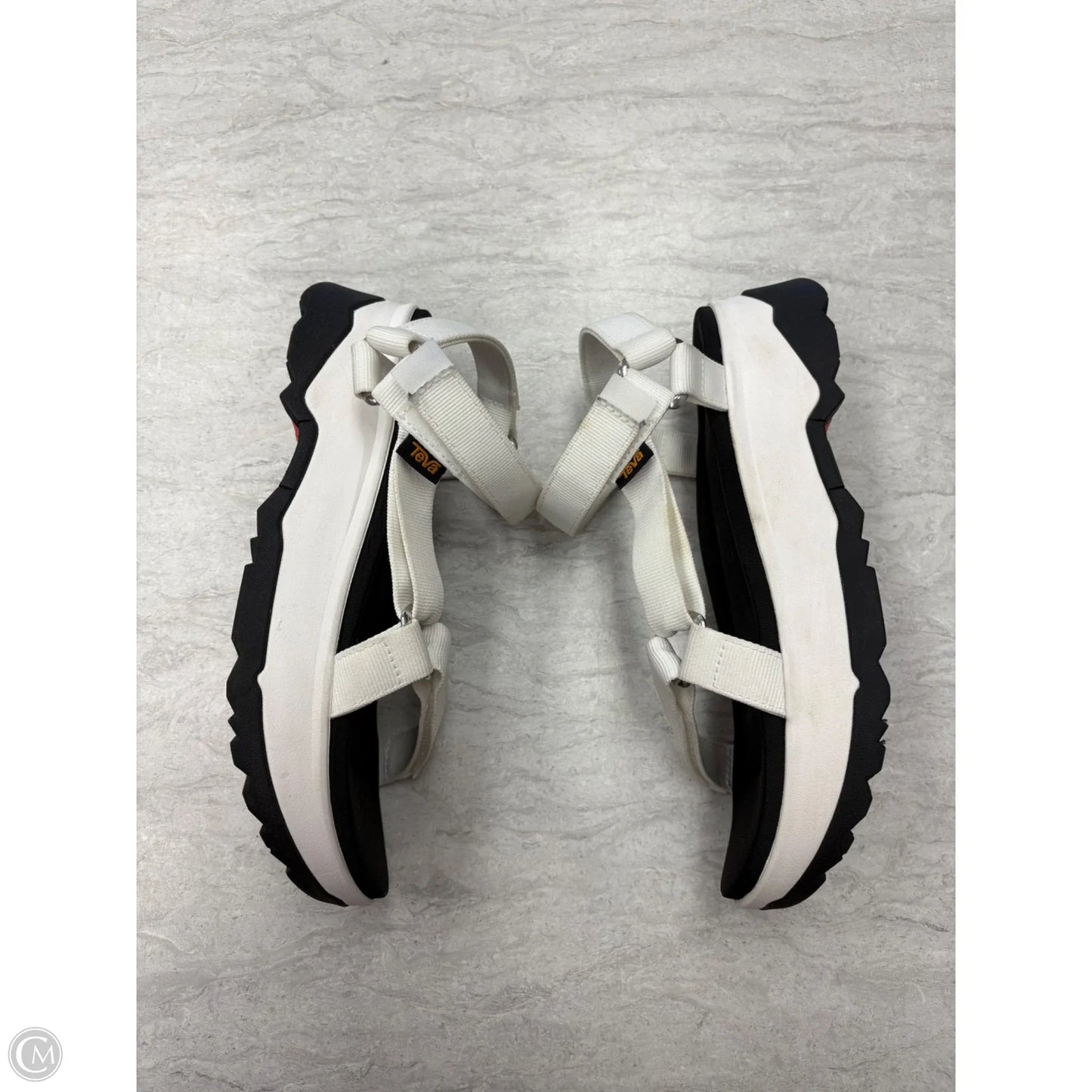 Sandals Flats By Teva In Black & White, Size: 10