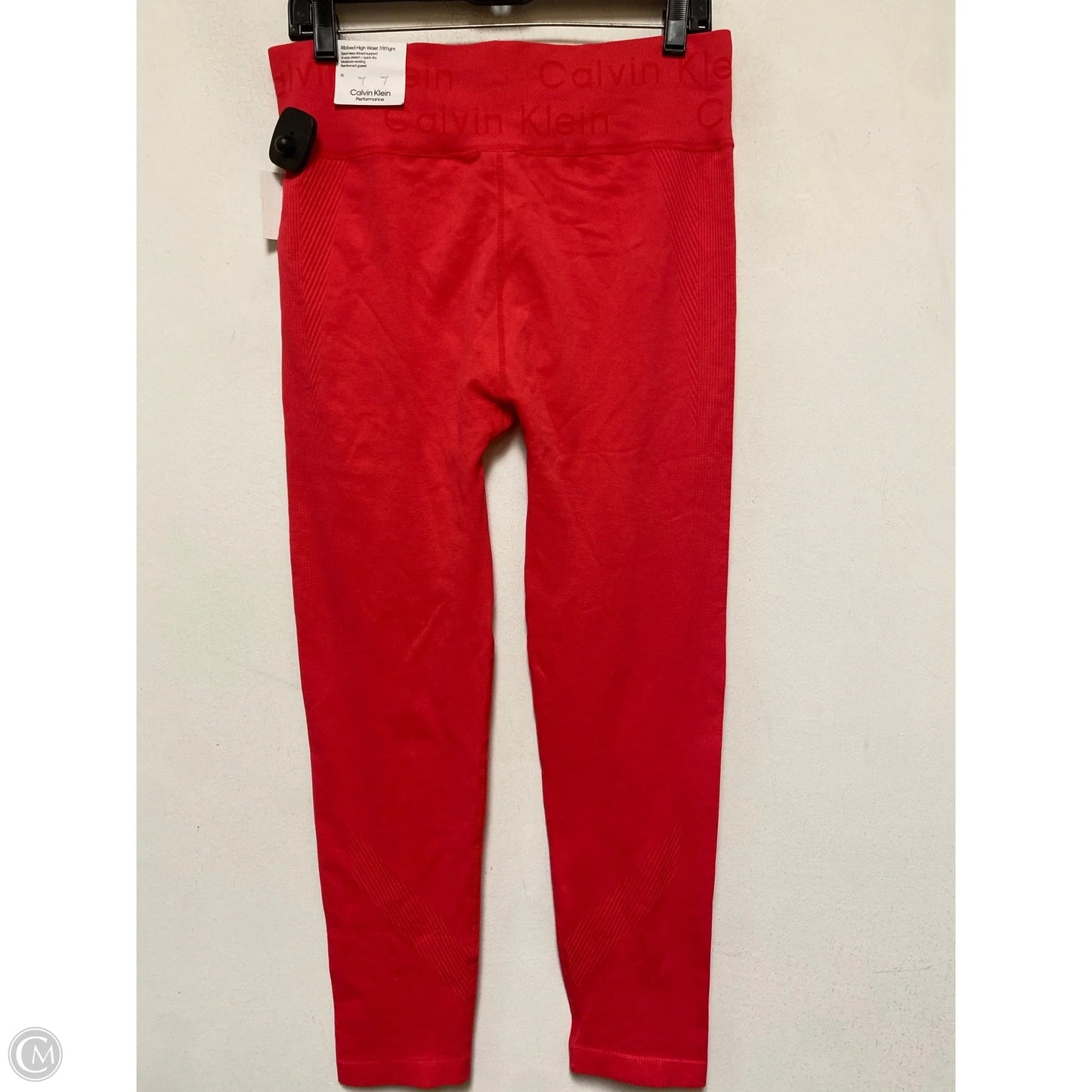 Athletic Leggings By Calvin Klein In Red, Size: Xl