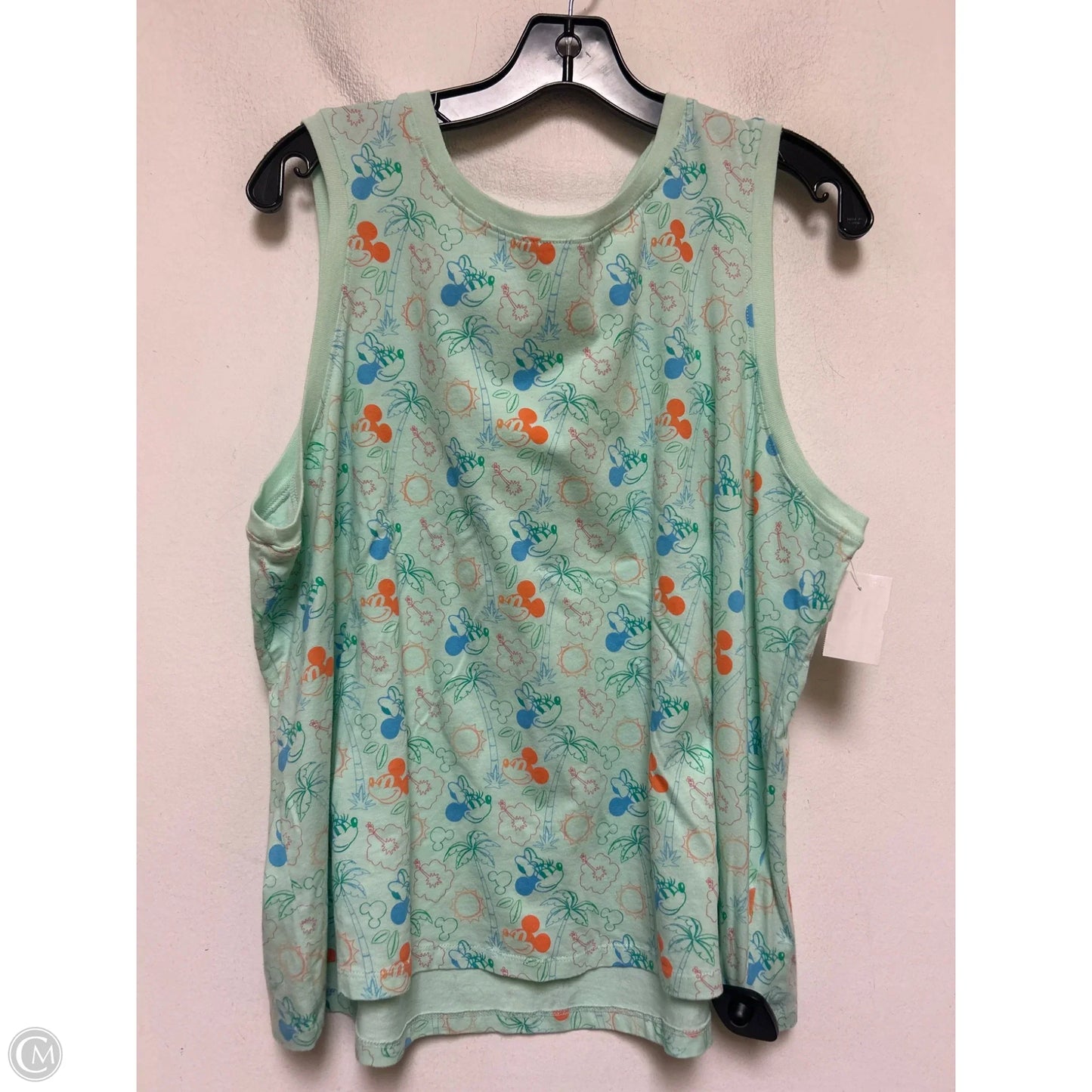 Tank Top By Walt Disney In Teal, Size: 1x