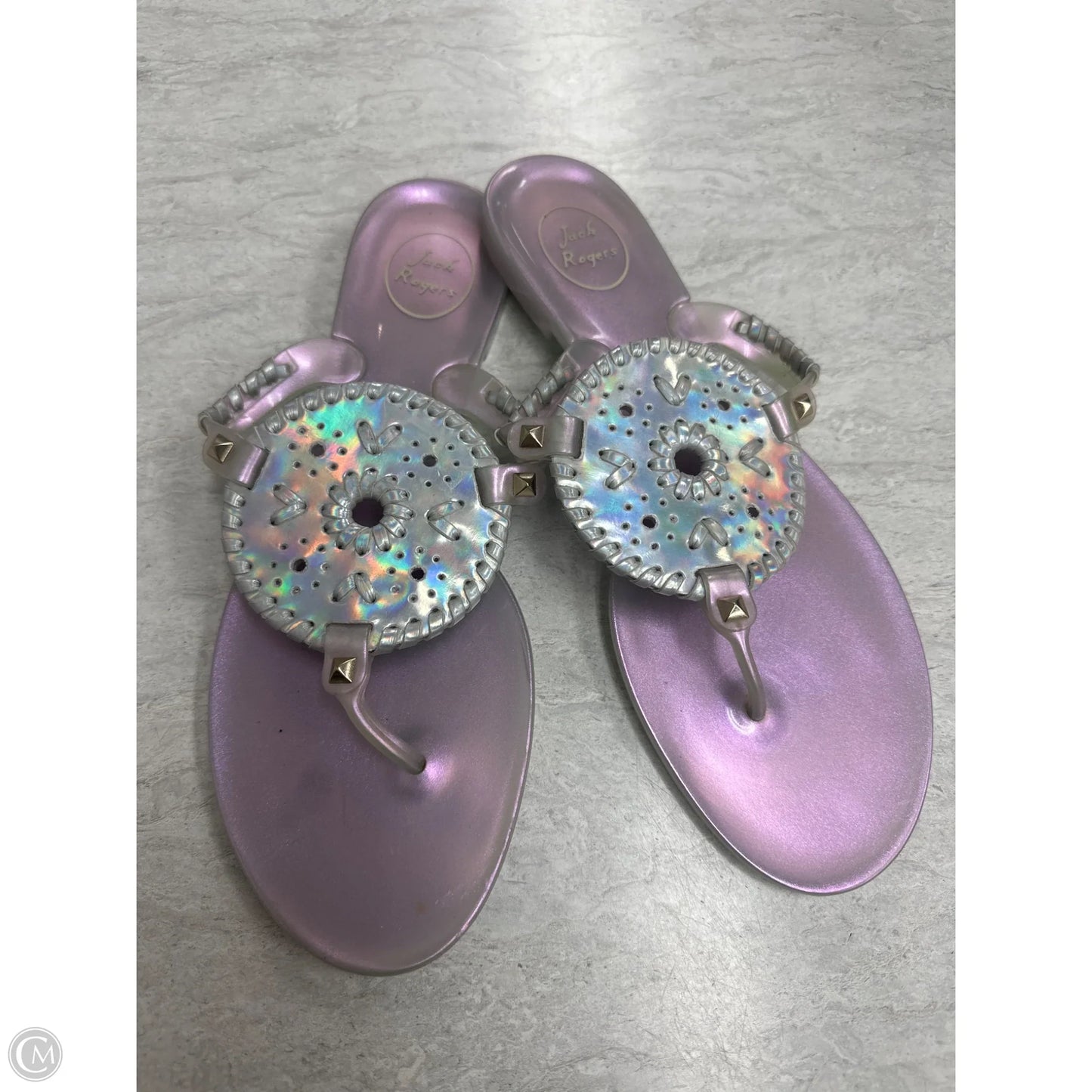 Sandals Flats By Jack Rogers In Silver, Size: 10