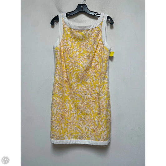 Dress Designer By Lilly Pulitzer In White & Yellow, Size: 6