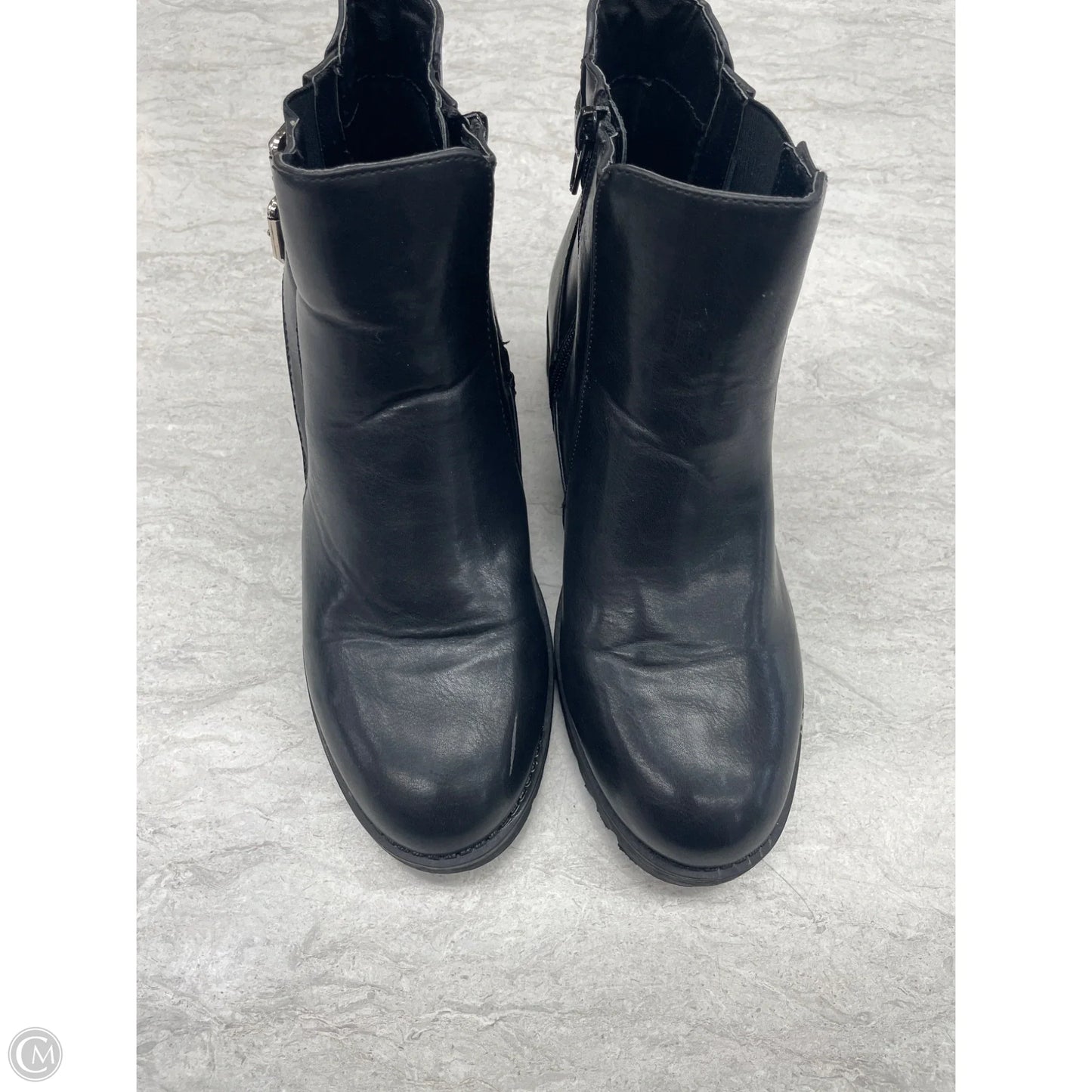 Boots Ankle Heels By Clothes Mentor In Black, Size: 7.5