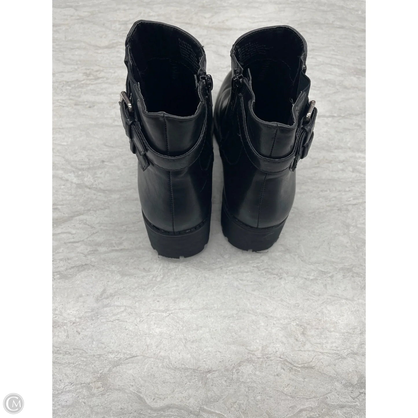 Boots Ankle Heels By Clothes Mentor In Black, Size: 7.5