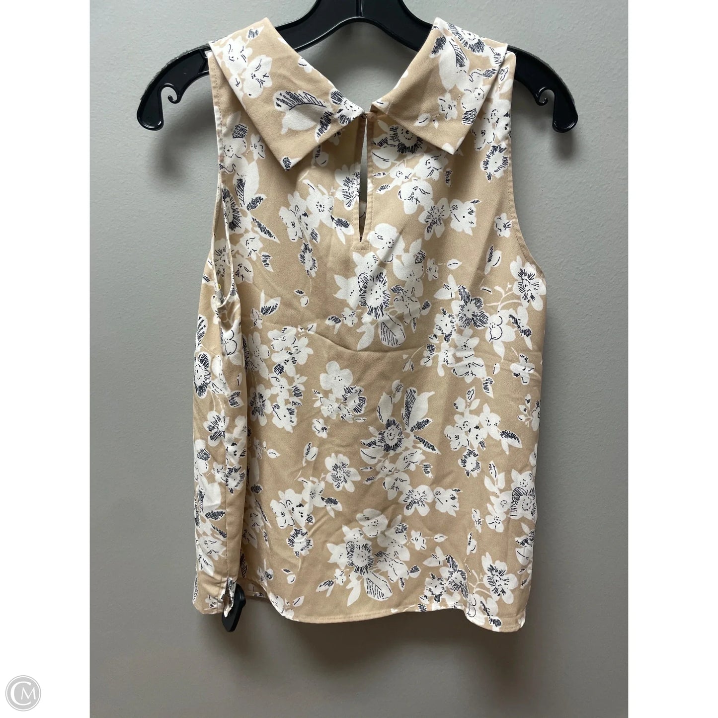 Top Sleeveless By Ann Taylor In Tan & White, Size: M