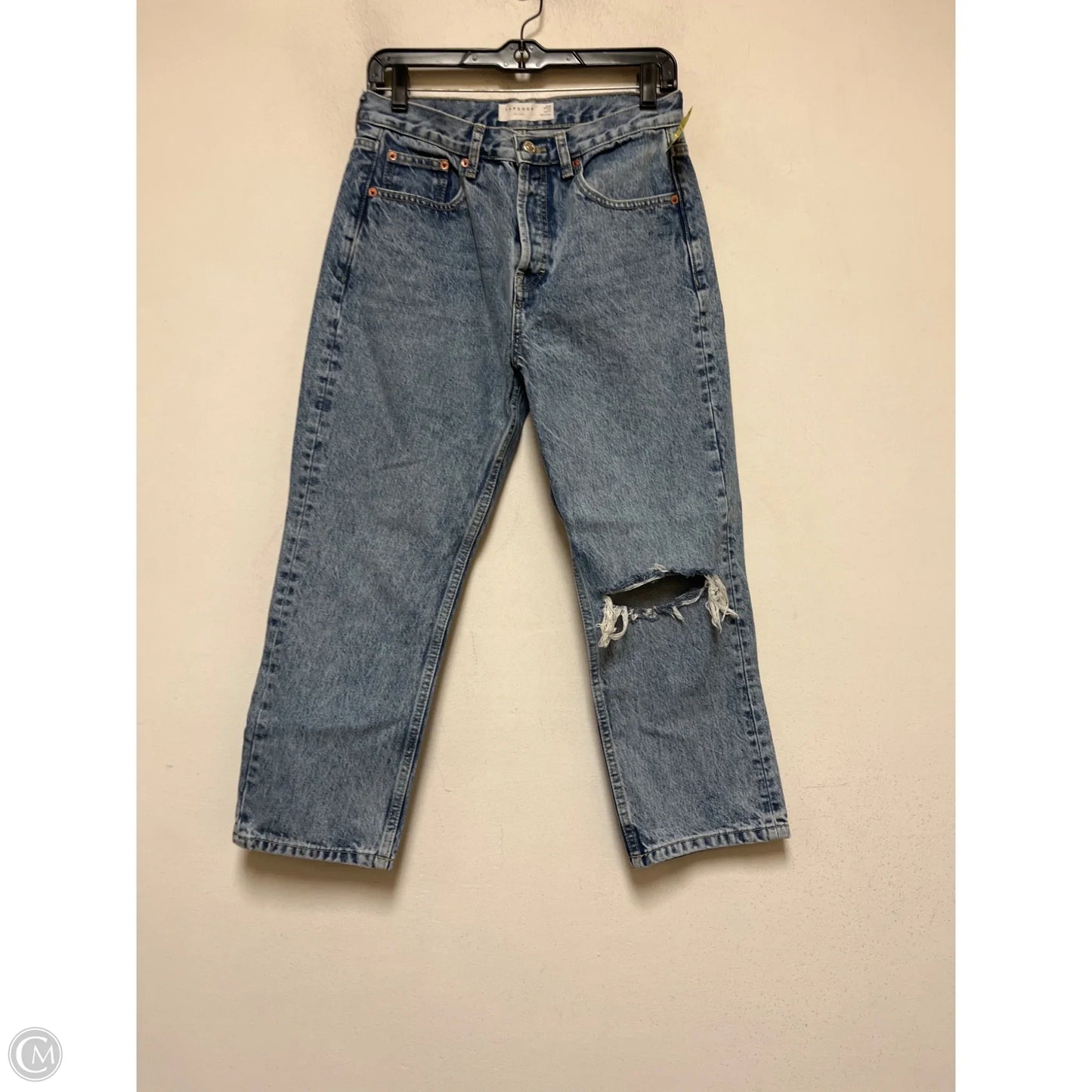 Jeans Straight By Topshop In Blue Denim, Size: 6