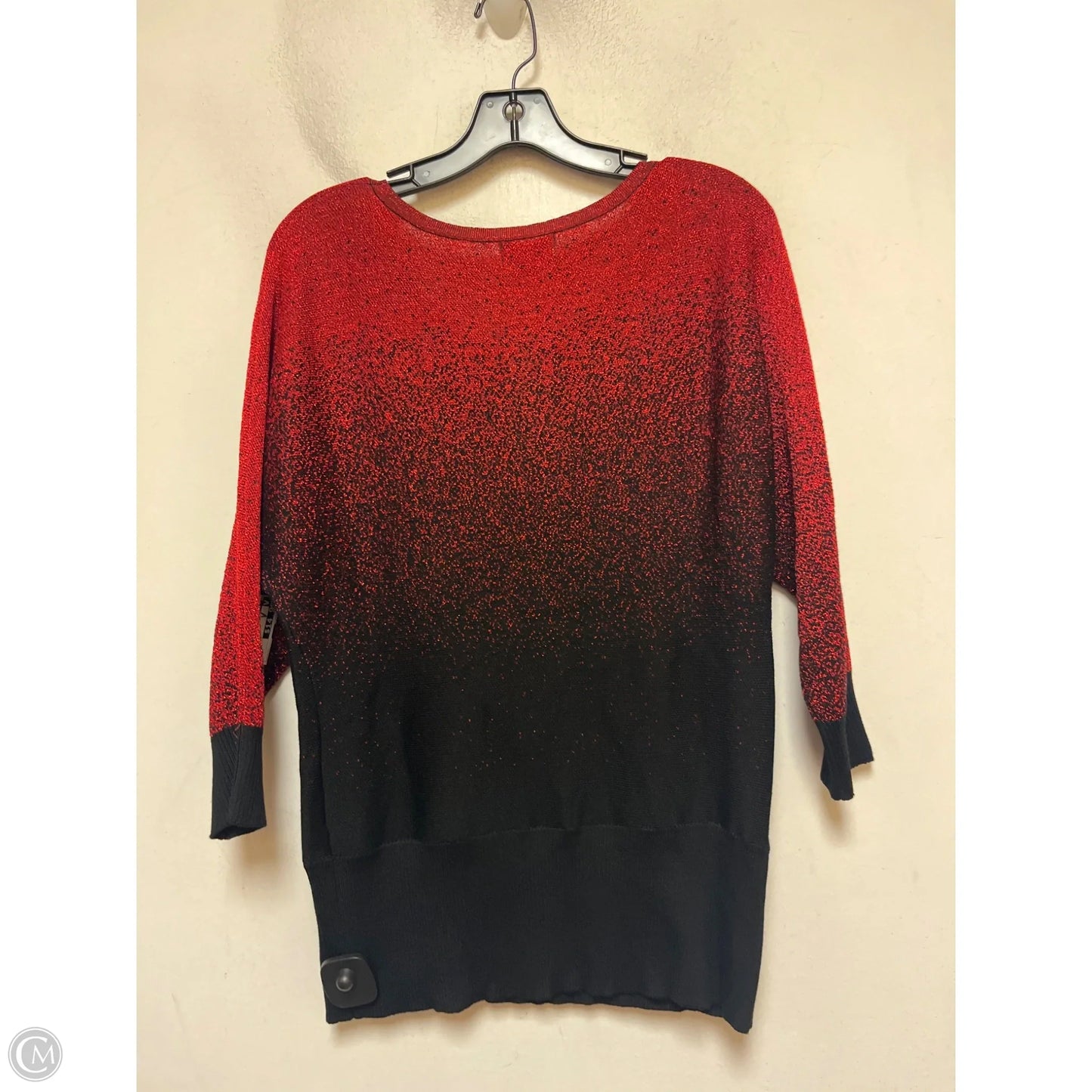 Sweater By Clothes Mentor In Black & Red, Size: 1x