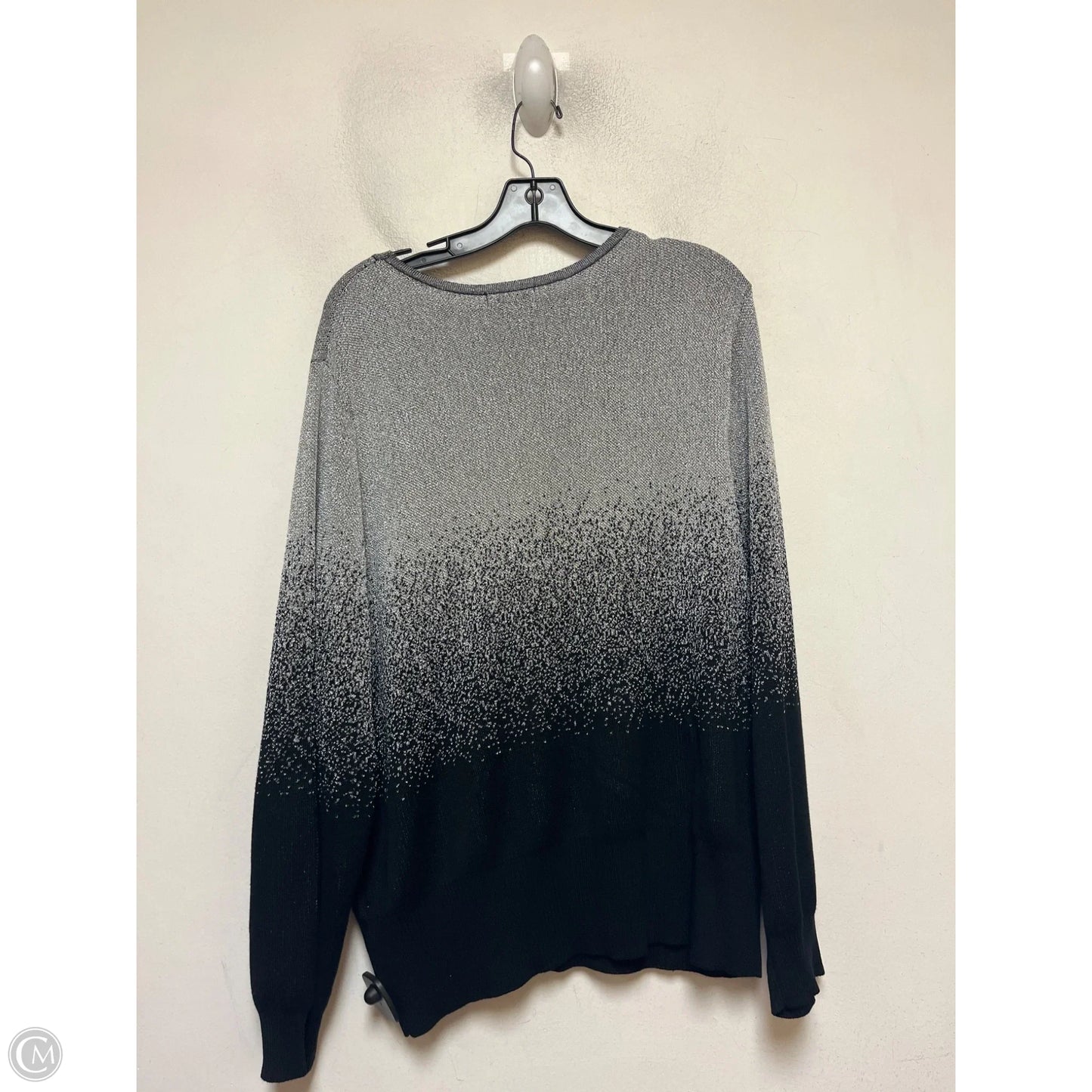 Sweater By Clothes Mentor In Black & Silver, Size: 2x