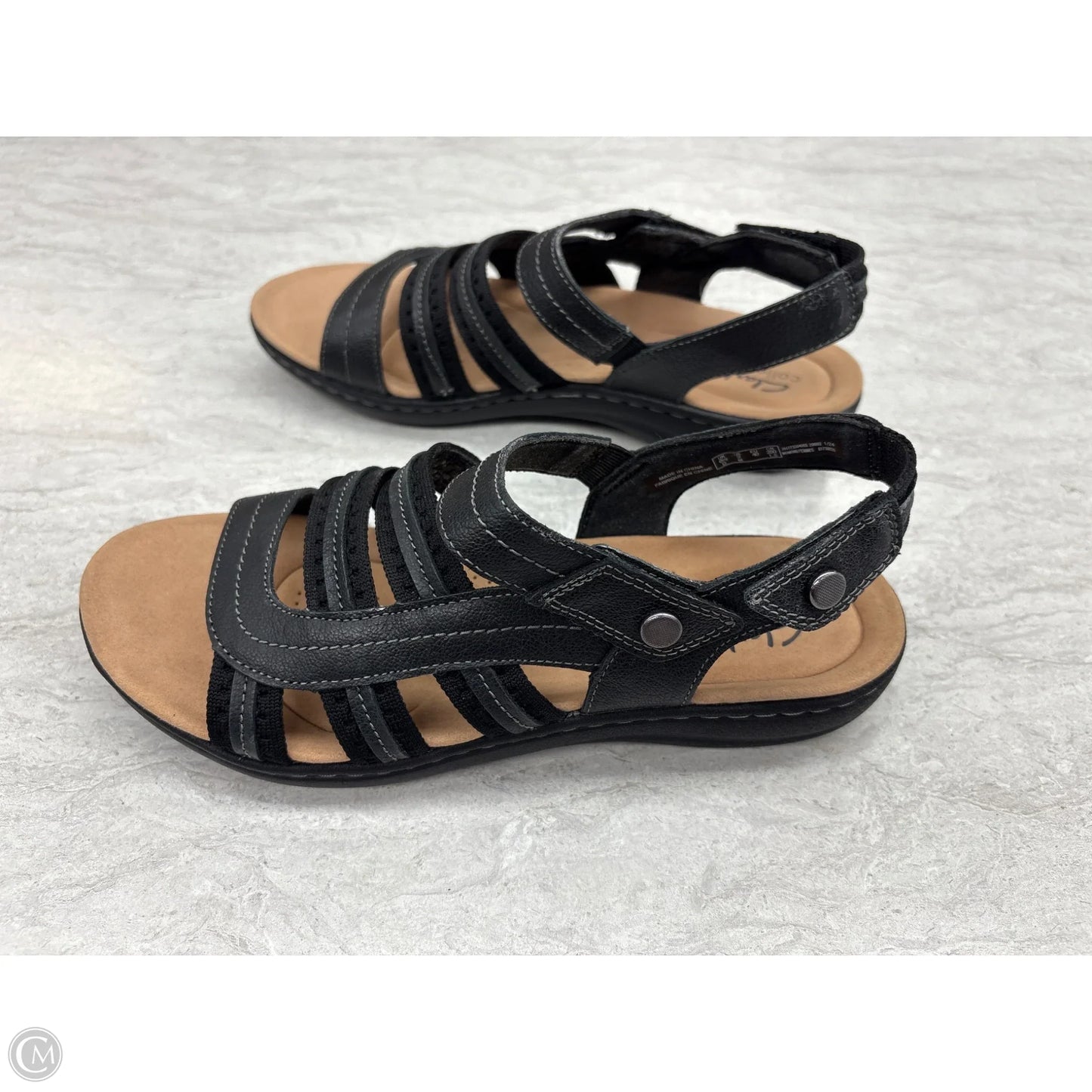 Sandals Flats By Clarks In Black, Size: 9