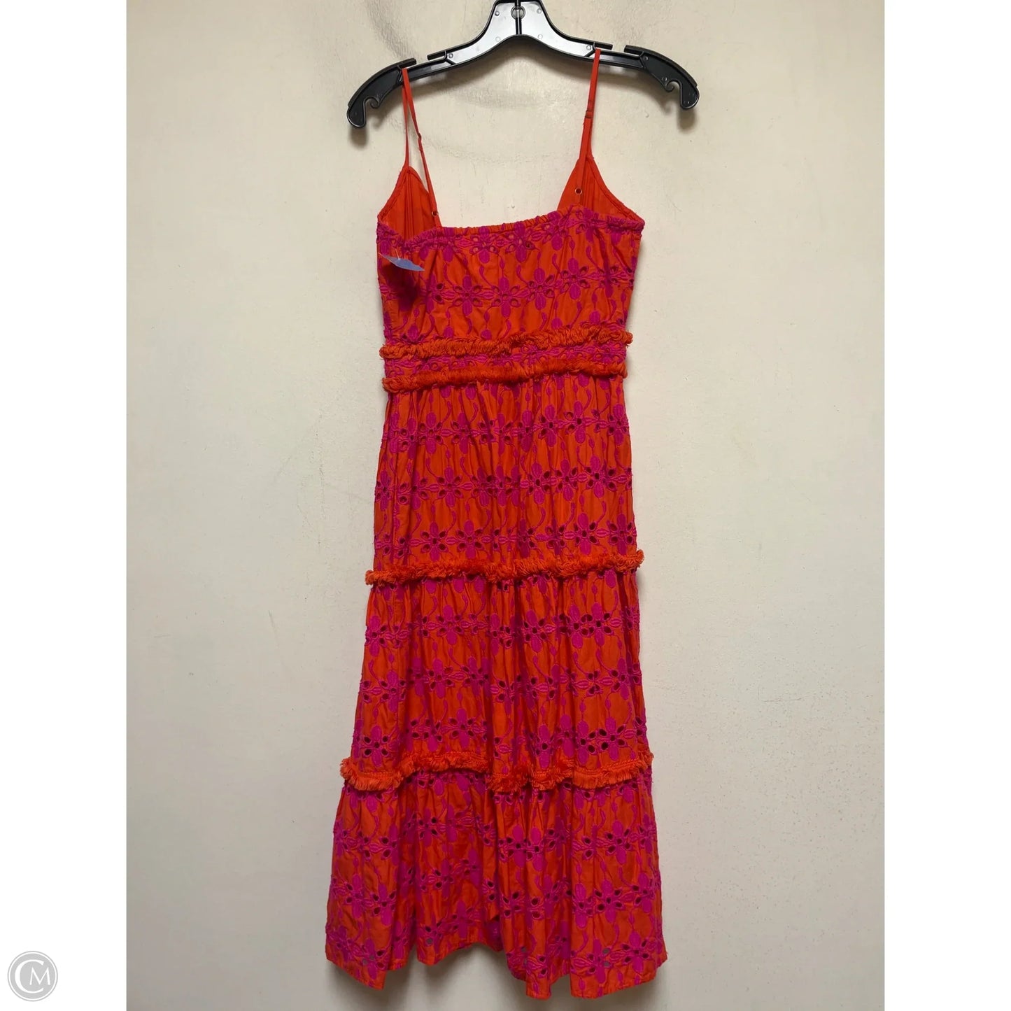 Dress Casual Midi By J. Crew In Orange & Pink, Size: Xxs