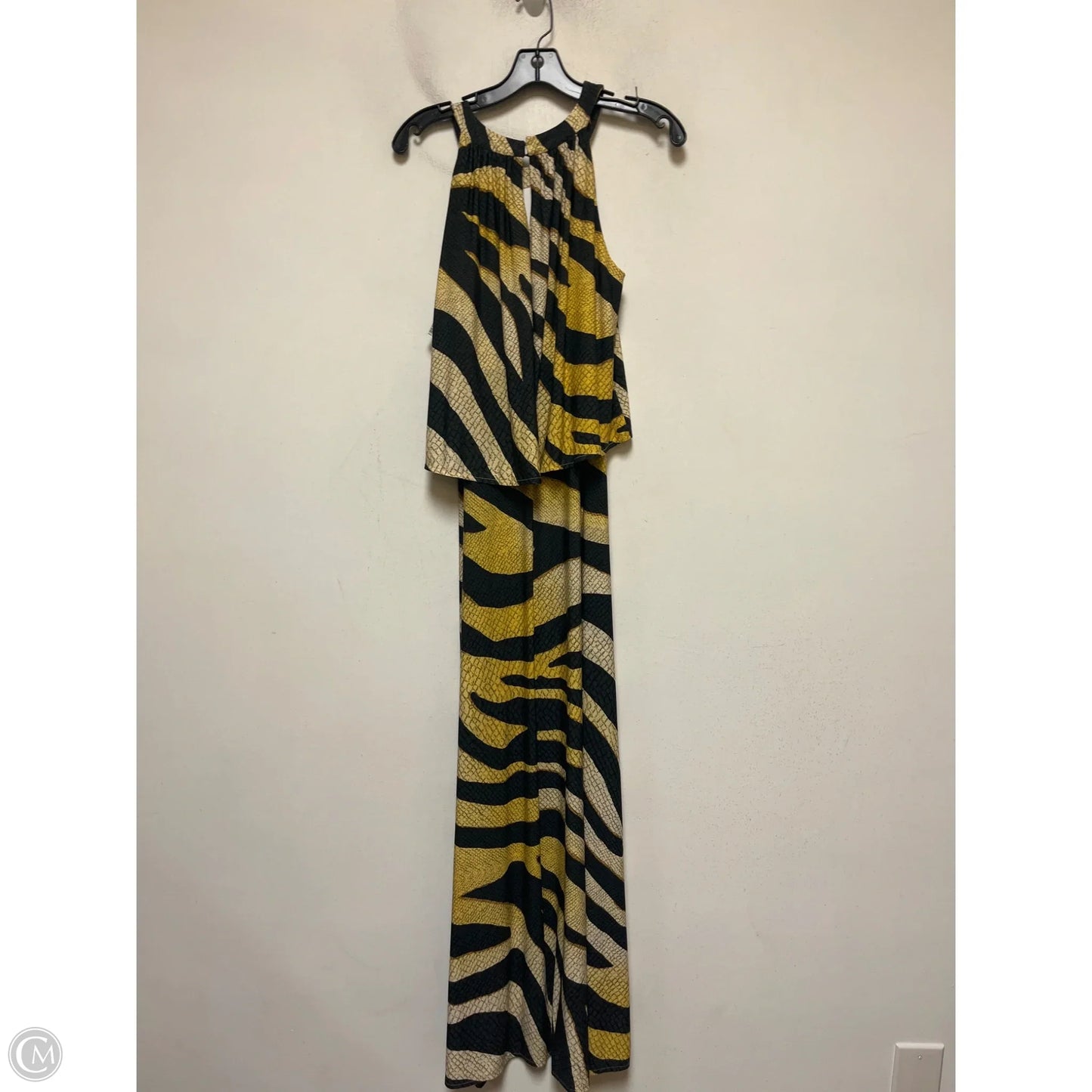 Dress Casual Maxi By Chicos In Black & Yellow, Size: S