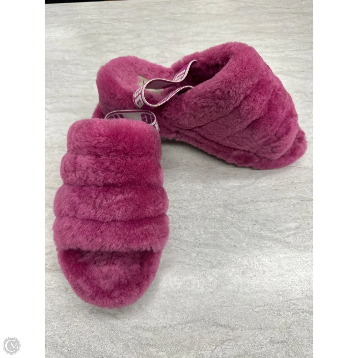 Slippers Designer By Ugg In Pink, Size: 9