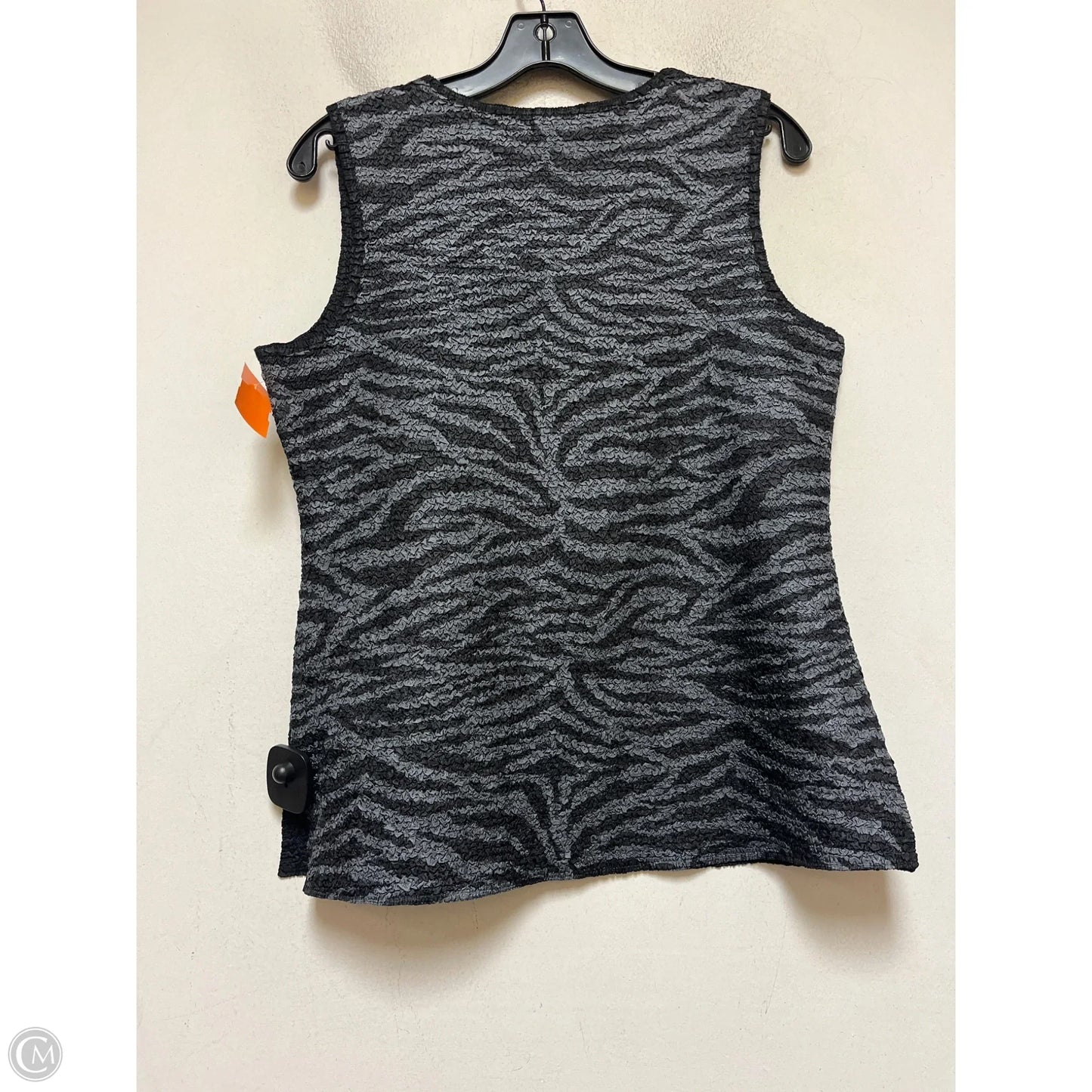 Top Sleeveless By Ming Wang In Black & Grey, Size: S