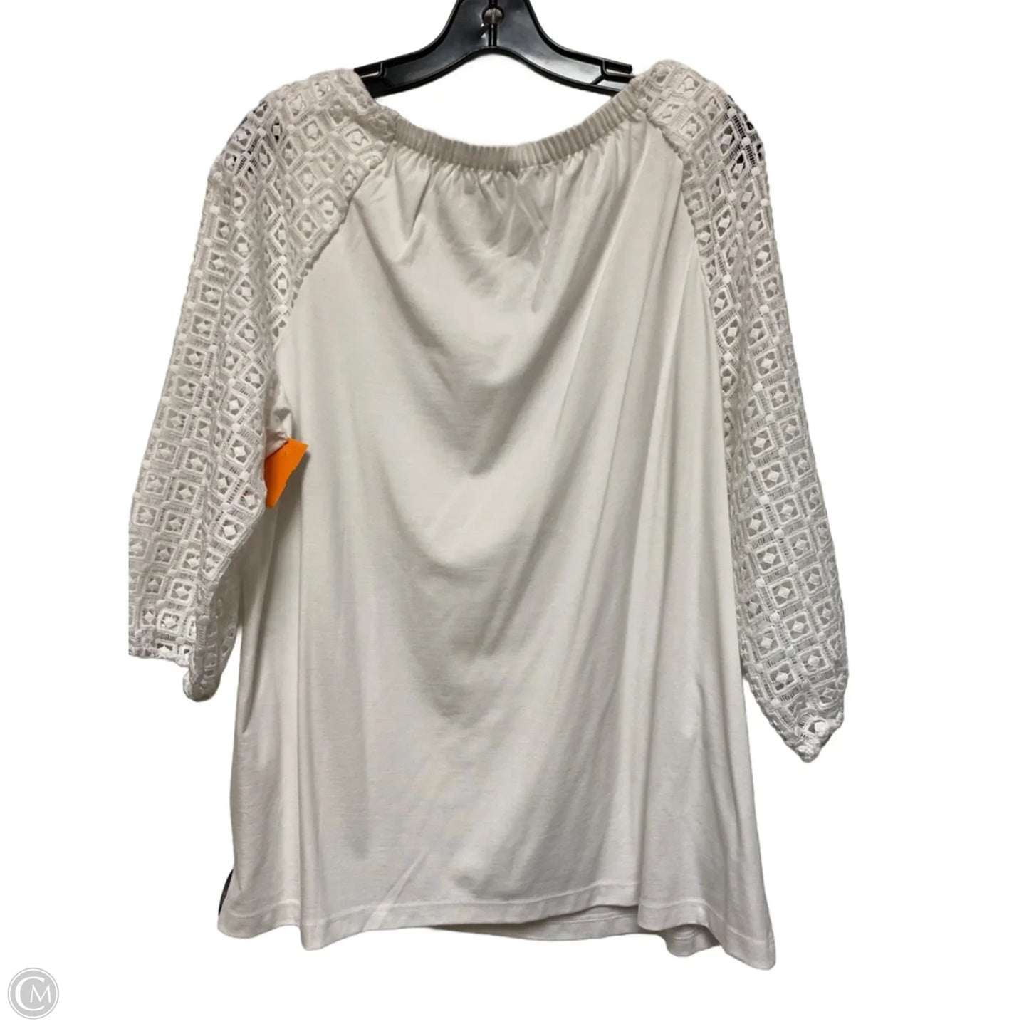 Top Short Sleeve By Talbots In White, Size: 1x