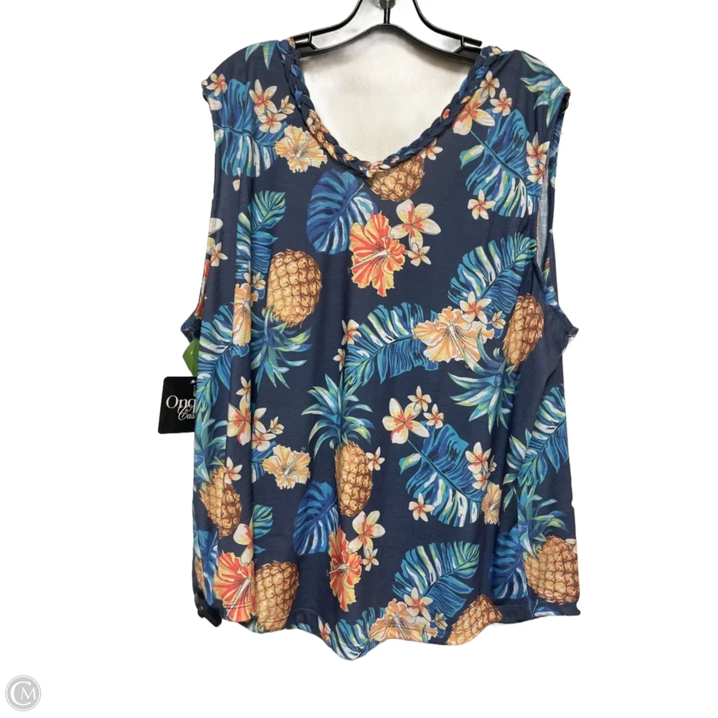 Top Sleeveless By Onque In Tropical Print, Size: 2x