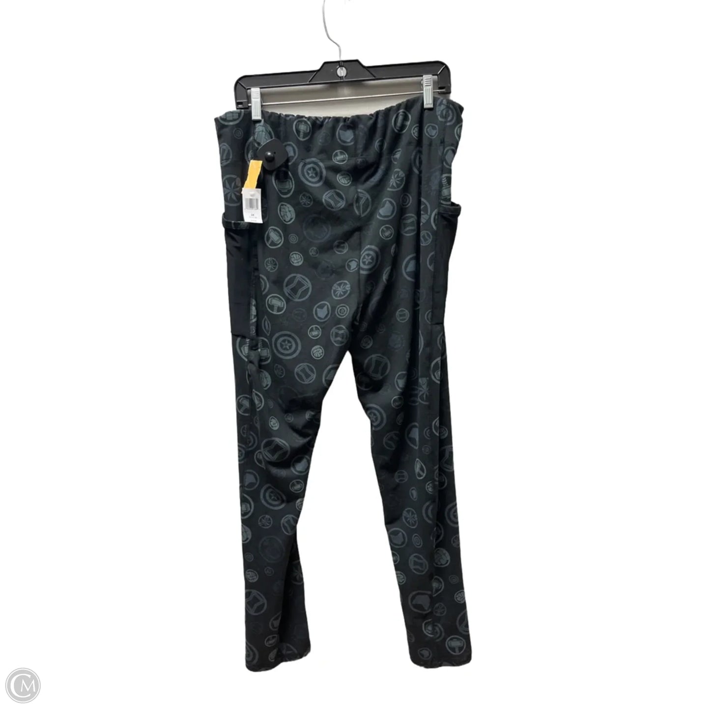 Pants Leggings By Disney In Black & Grey, Size: 20