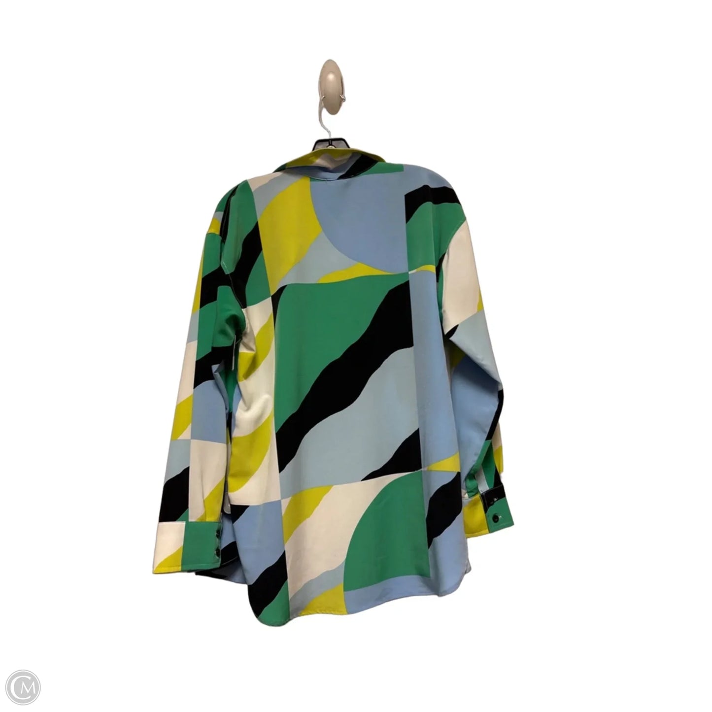 Top Long Sleeve Designer By Karl Lagerfeld In Blue & Green, Size: S