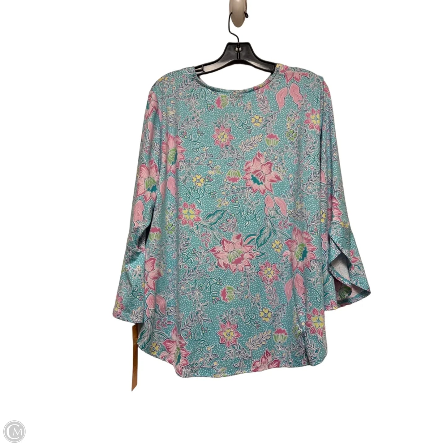 Top Short Sleeve By Ruby Rd In Blue & Pink, Size: Xlp
