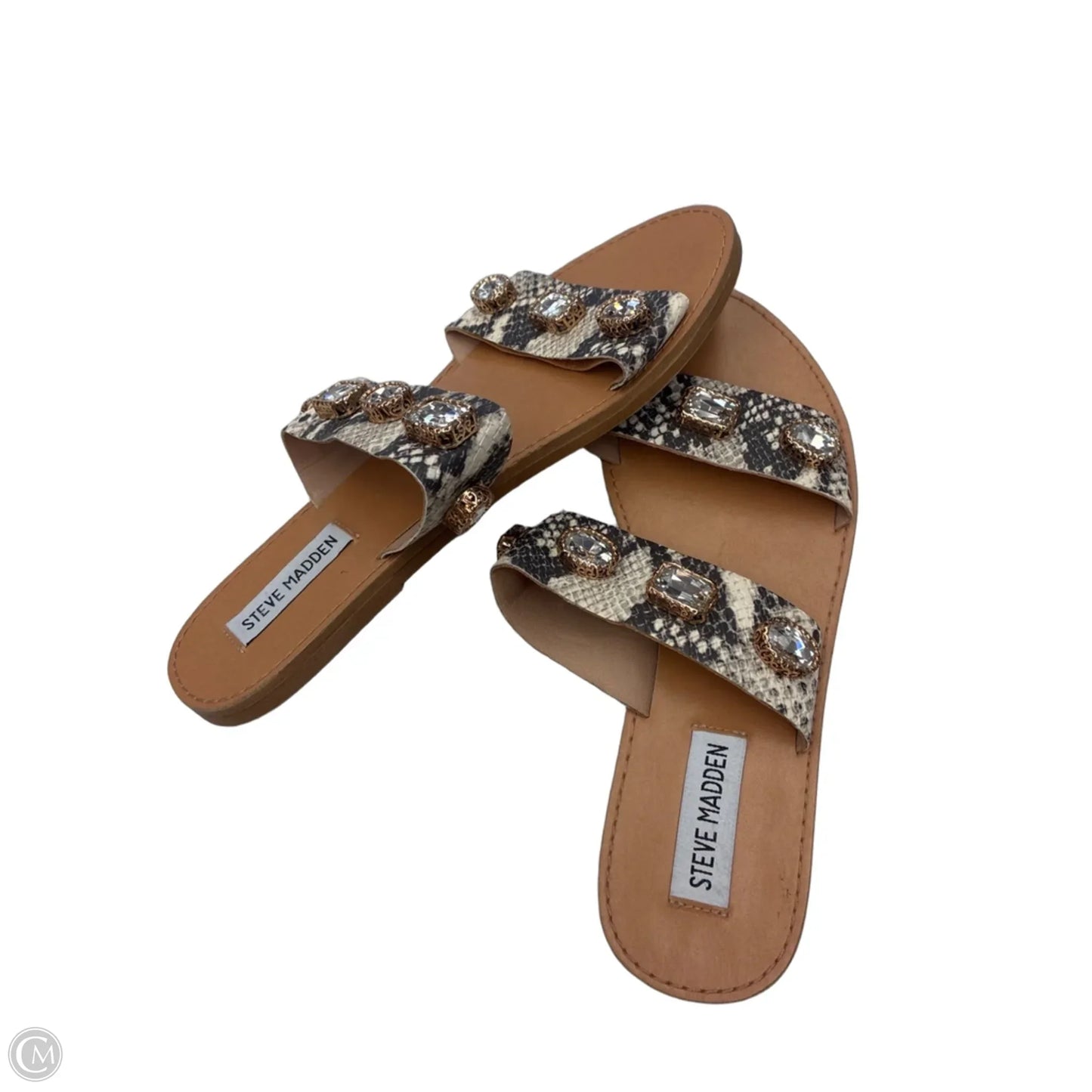 Sandals Flats By Steve Madden In Snakeskin Print, Size: 7.5