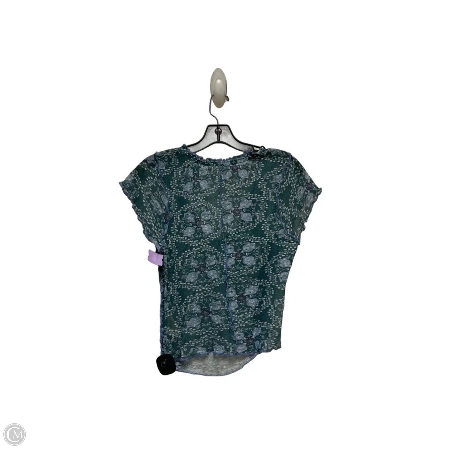Top Short Sleeve By Free People In Blue & Green, Size: M
