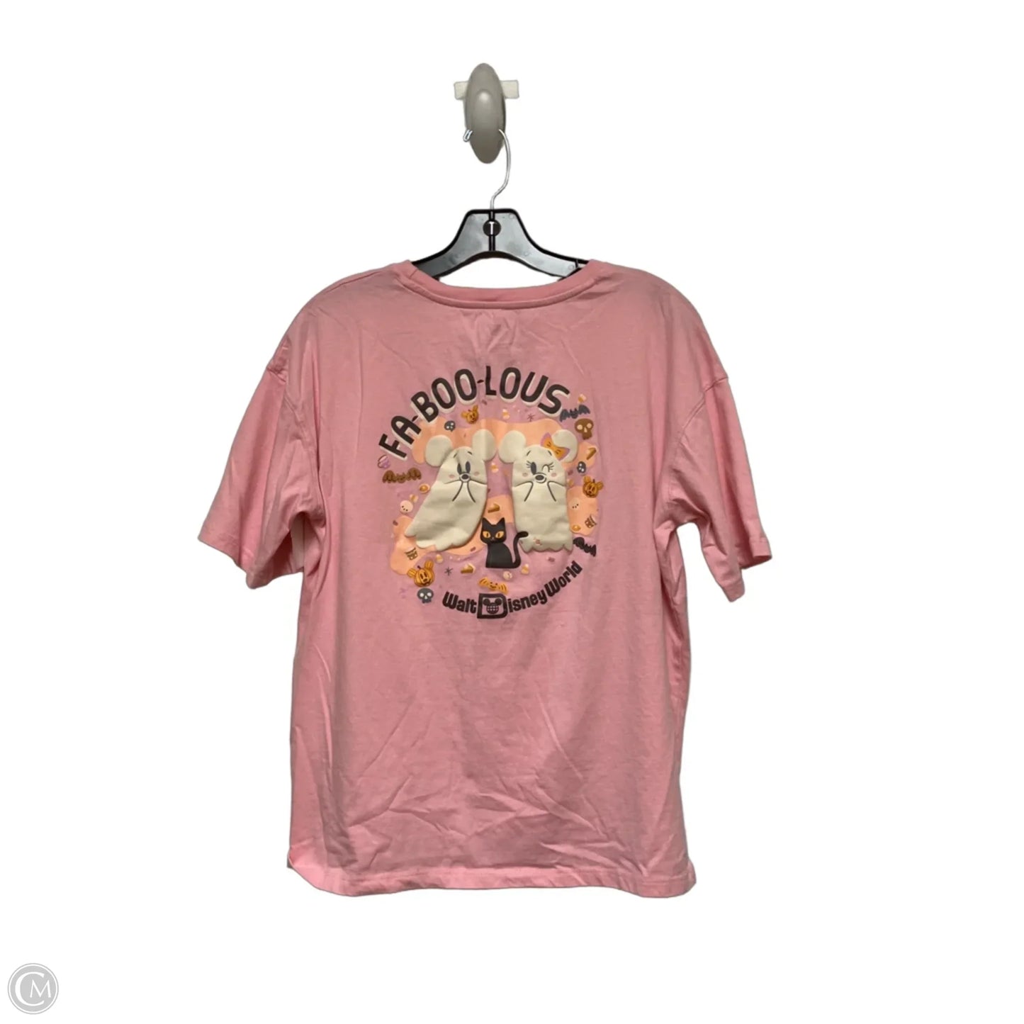 Top Short Sleeve Basic By Disney Store In Cream & Pink, Size: S