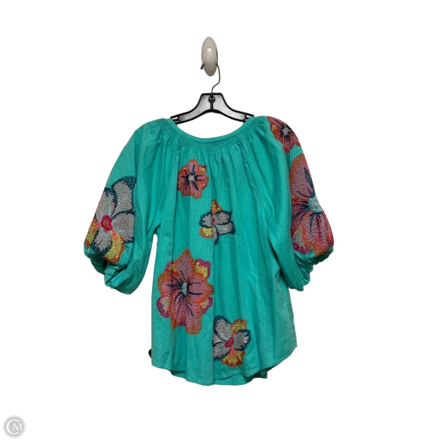Top Short Sleeve By Maeve In Teal, Size: S