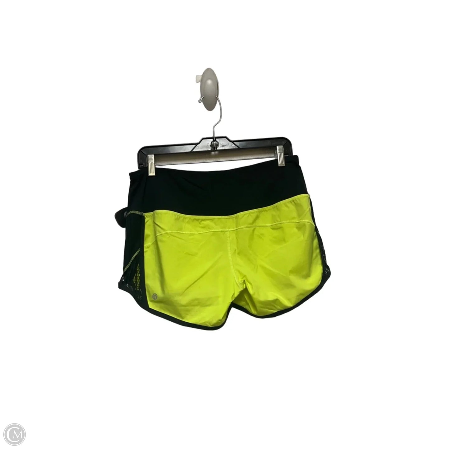 Athletic Shorts By Lululemon In Black & Green, Size: 8