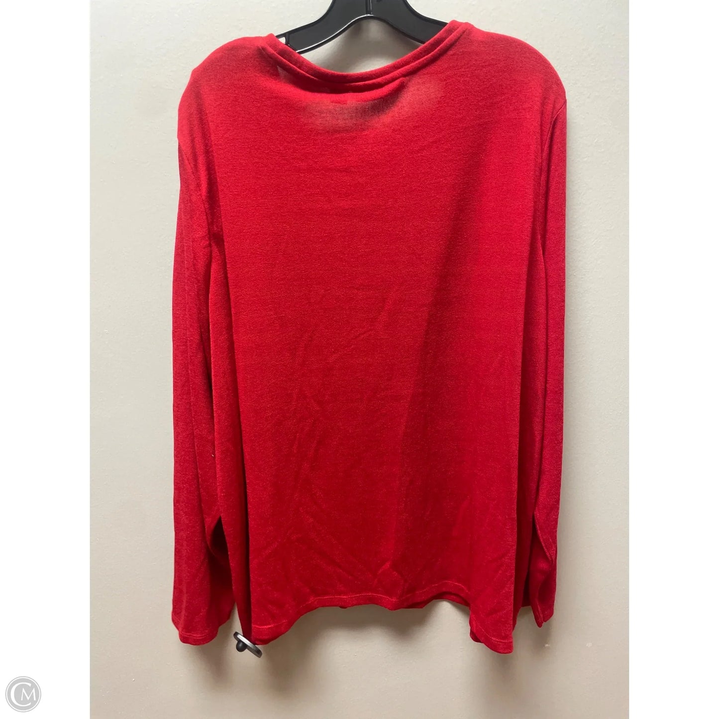 Top Long Sleeve By Jason Maxwell In Red, Size: 3x
