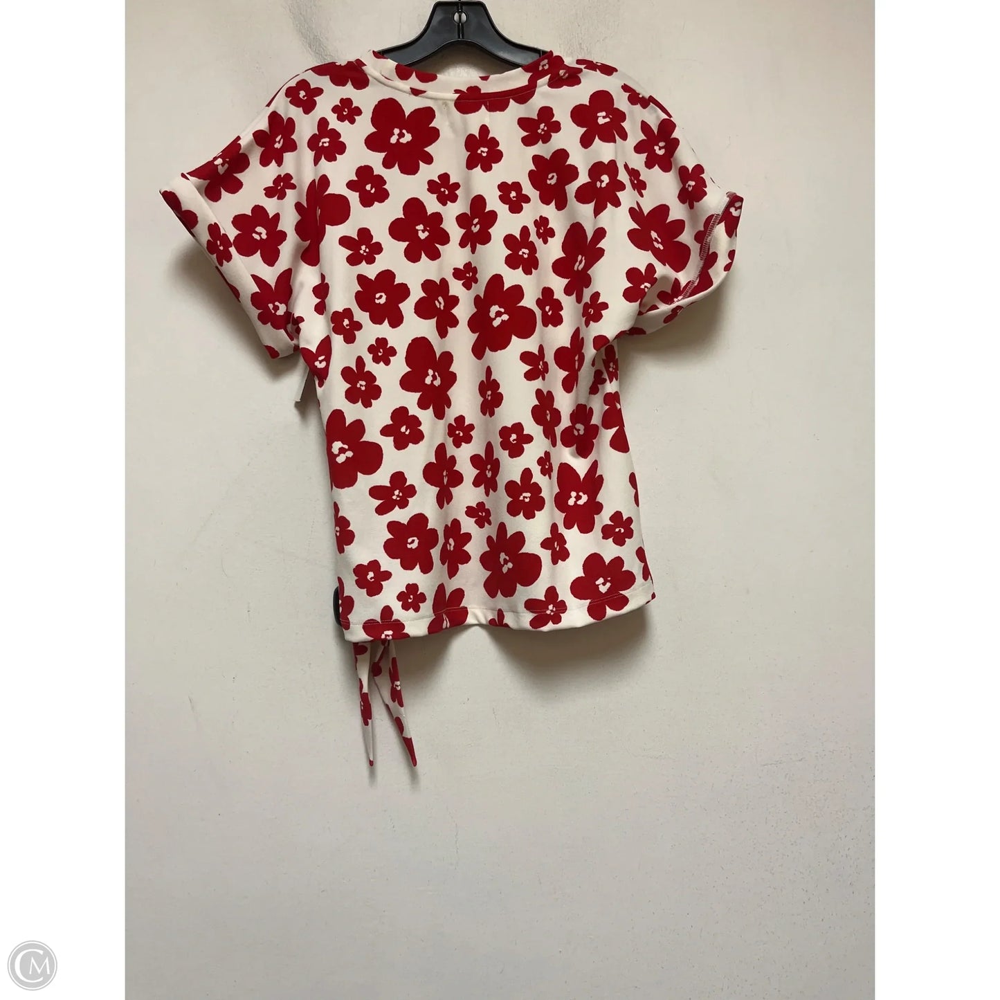 Top Short Sleeve By Melloday In Red & White, Size: S