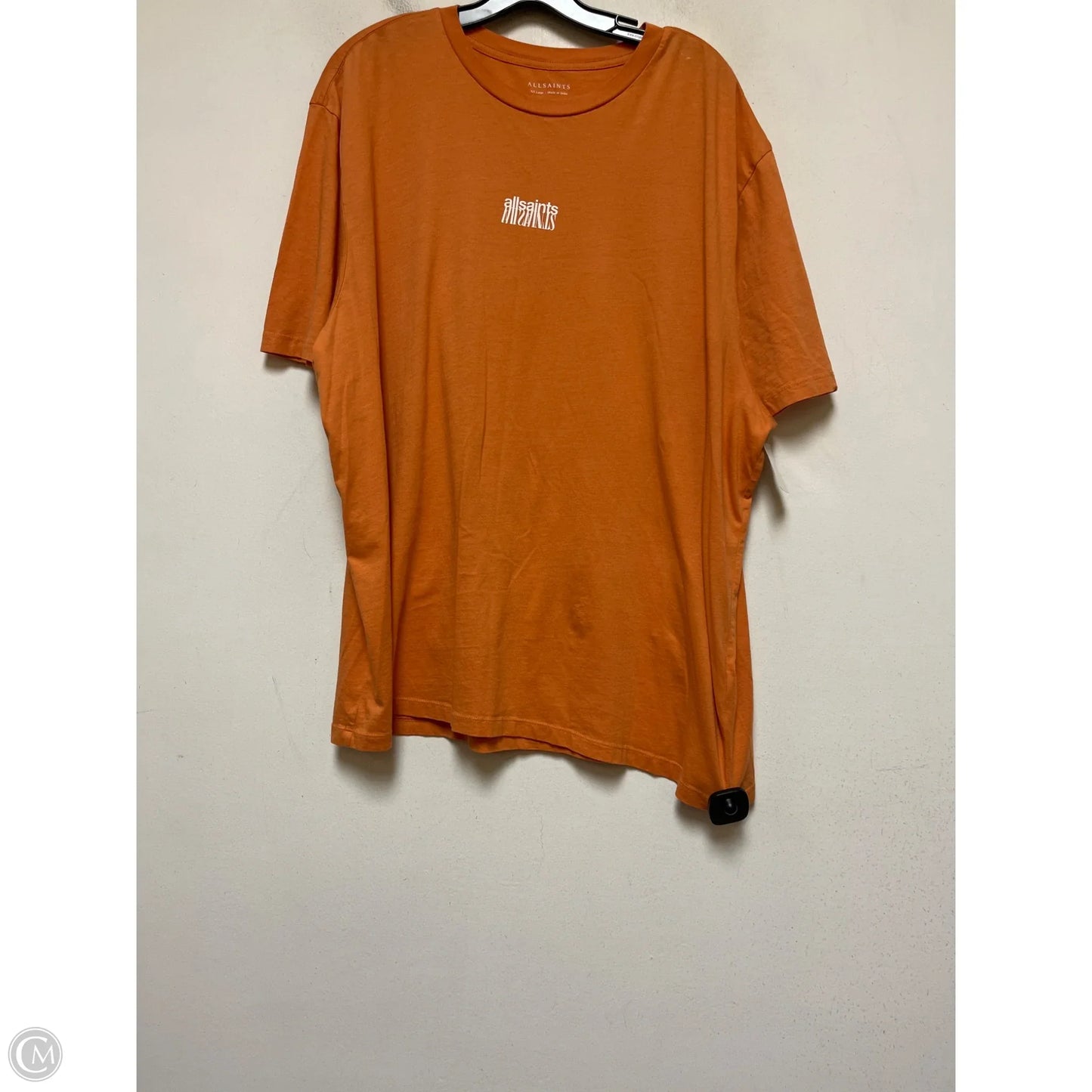 Top Short Sleeve Designer By All Saints In Orange, Size: 2x